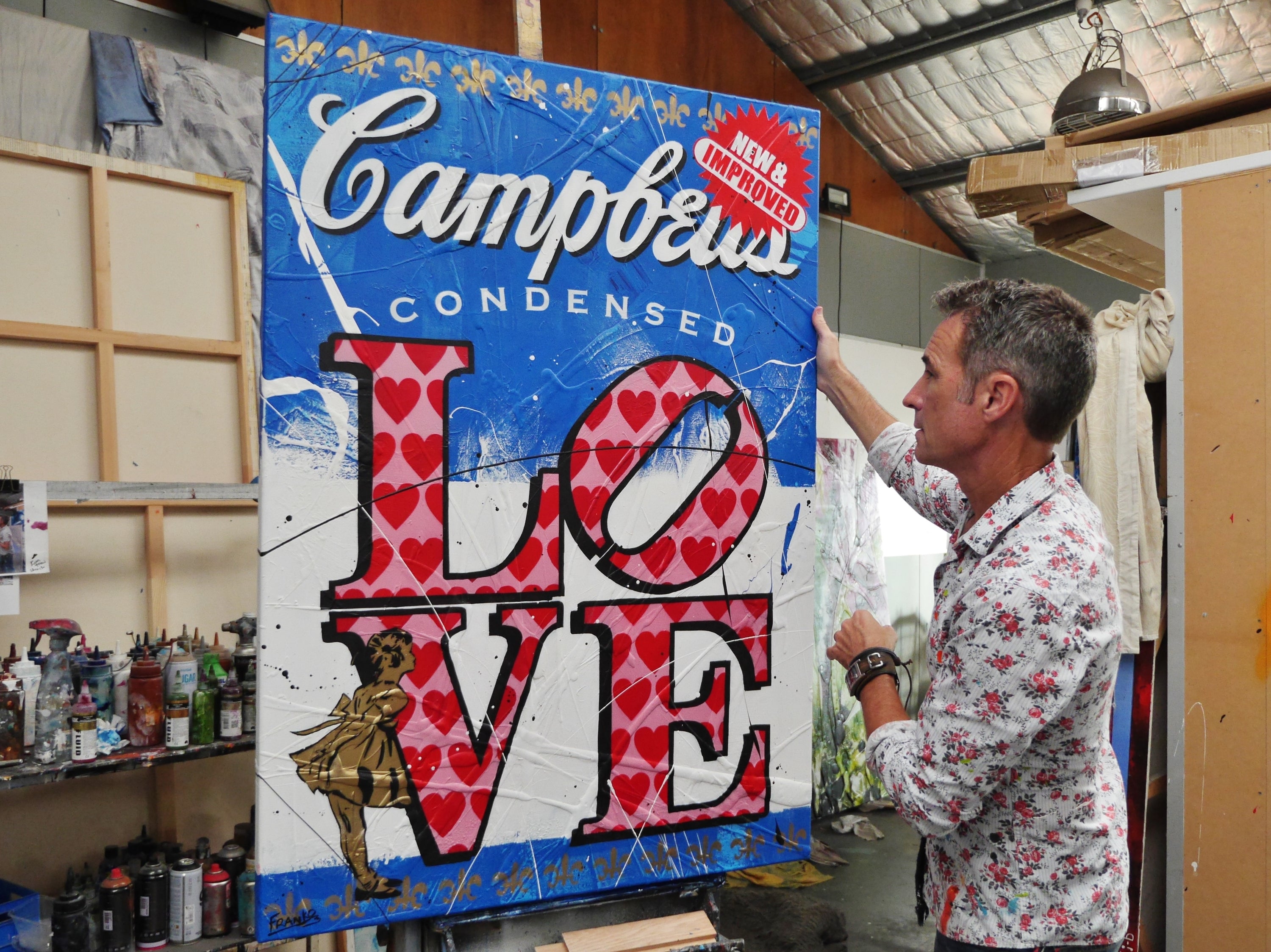 Condensed New Love 140cm x 100cm Campbell's Soup Textured Urban Pop Art Painting (SOLD)