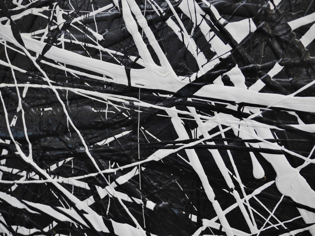 Frozen Squared 150cm x 150cm Black White Textured Abstract Painting (SOLD)