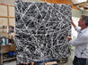 Frozen Squared 150cm x 150cm Black White Textured Abstract Painting-Abstract-[Franko]-[Australian]-[Popular]-[Best Selling]-Franklin Art Studio