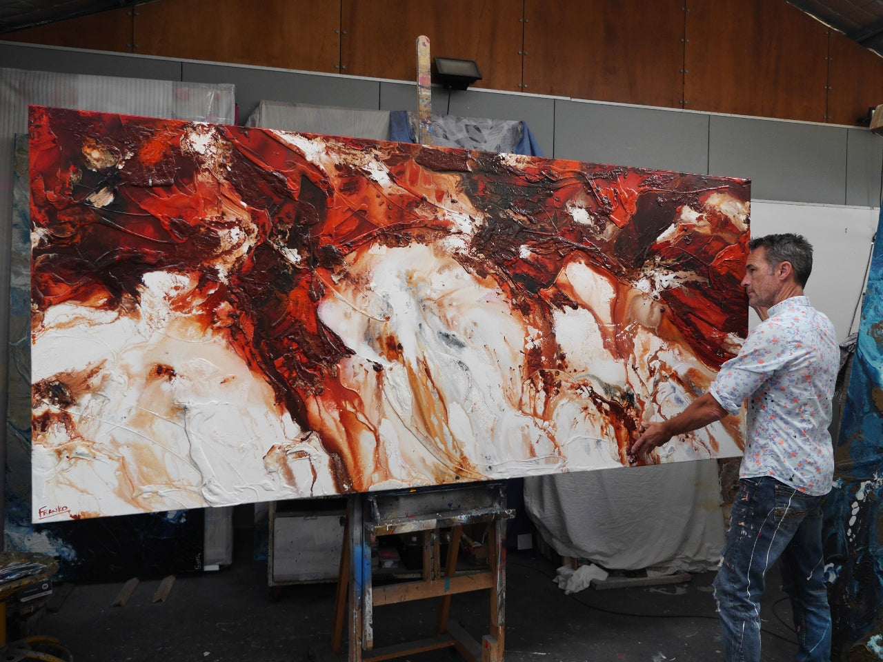 Sunburnt Oxide 270cm x 120cm Textured Abstract Painting