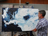 Midnight Sugar 160cm x 100cm Textured Abstract Painting (SOLD)-Abstract-[Franko Artist]-[Gold Coast]-[Brisbane]-[Huge]-Franklin Art Studio