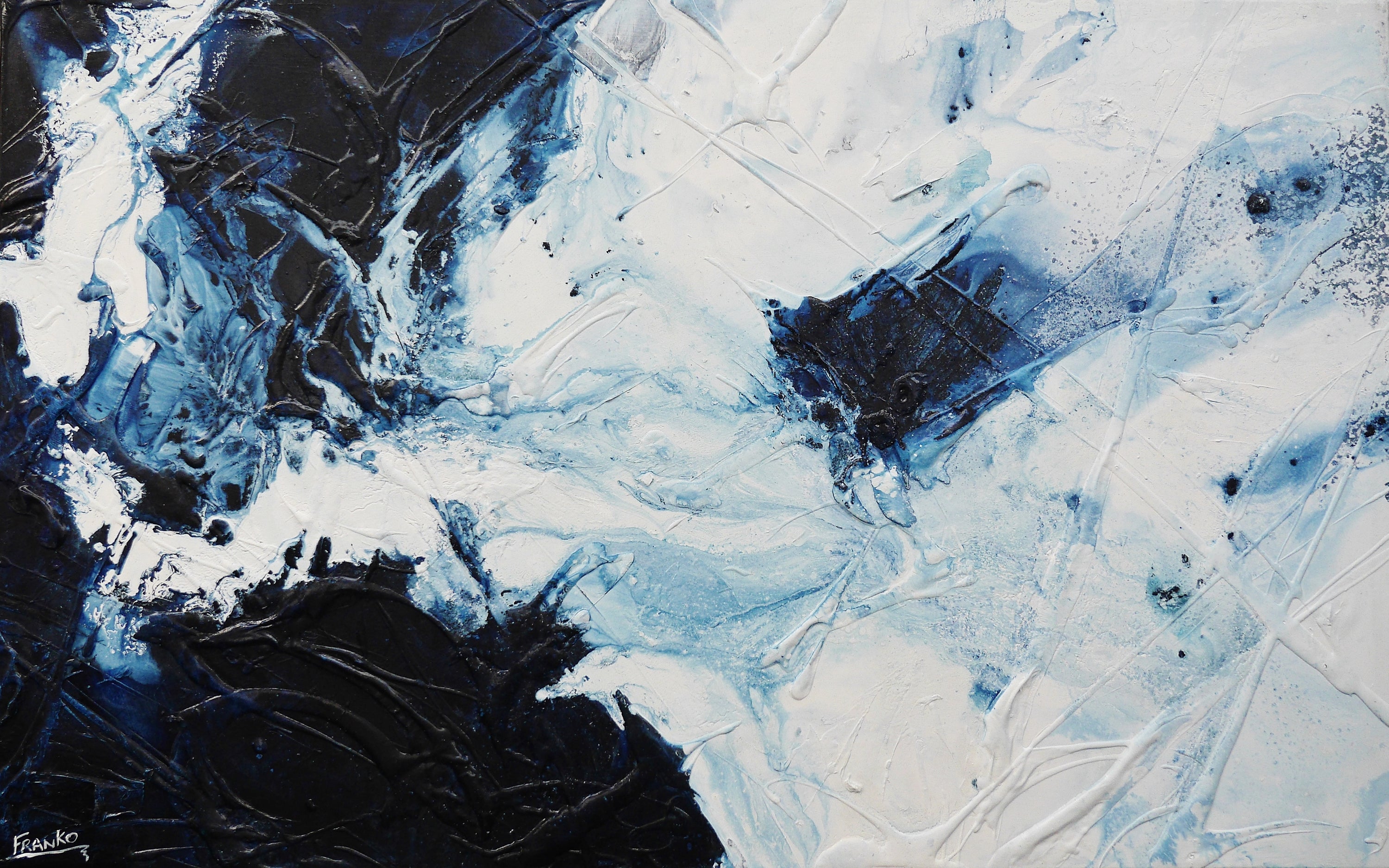 Midnight Sugar 160cm x 100cm Textured Abstract Painting (SOLD)-Abstract-[Franko ]-[Gallery]-[popular]-[Australia]-Franklin Art Studio
