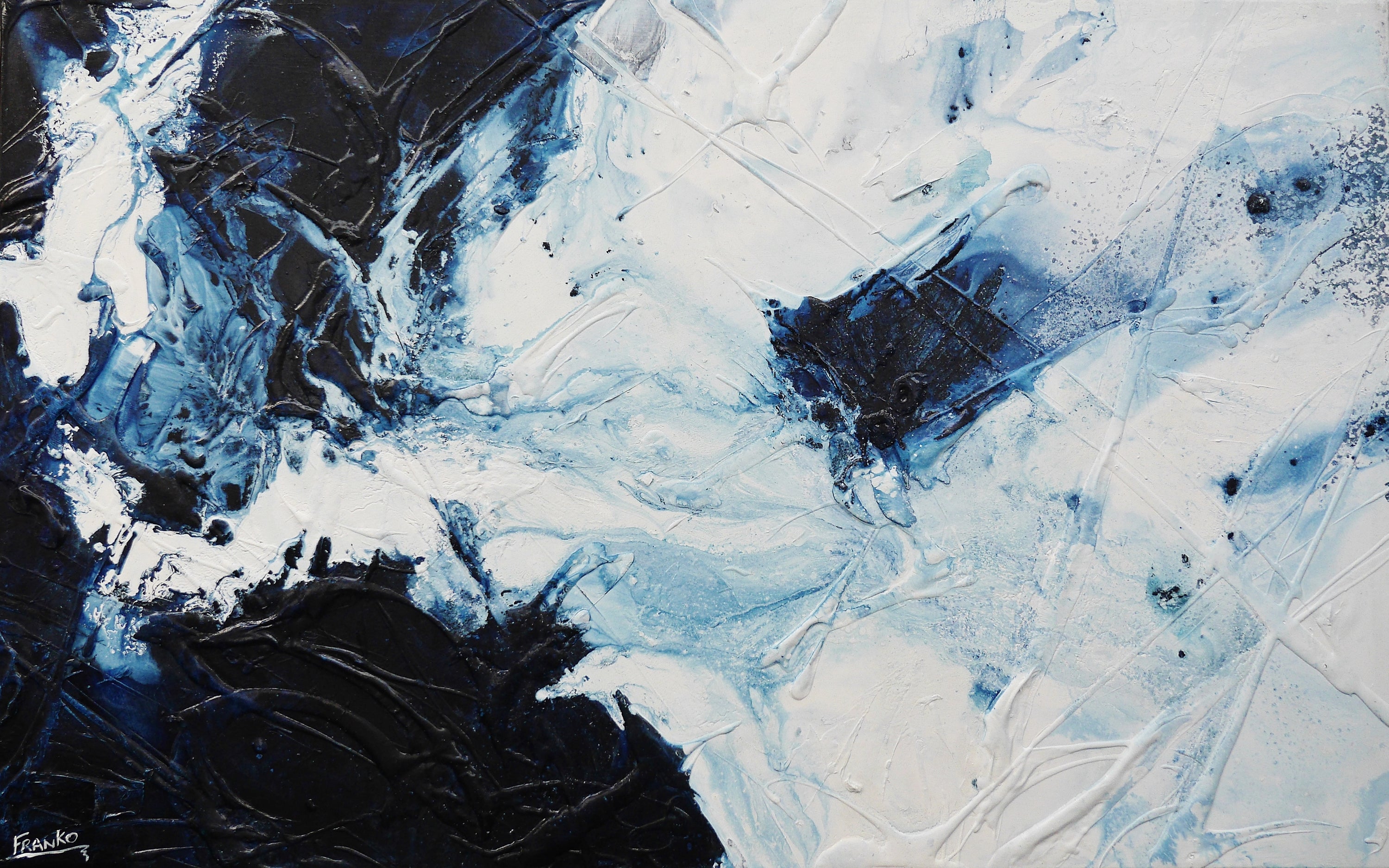 Midnight Sugar 160cm x 100cm Textured Abstract Painting