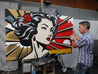 Time Stood Still 160cm x 100cm Geisha Textured Classic Pop Art Painting-Urban Pop Art-[Franko Artist]-[Gold Coast]-[Brisbane]-[Huge]-Franklin Art Studio