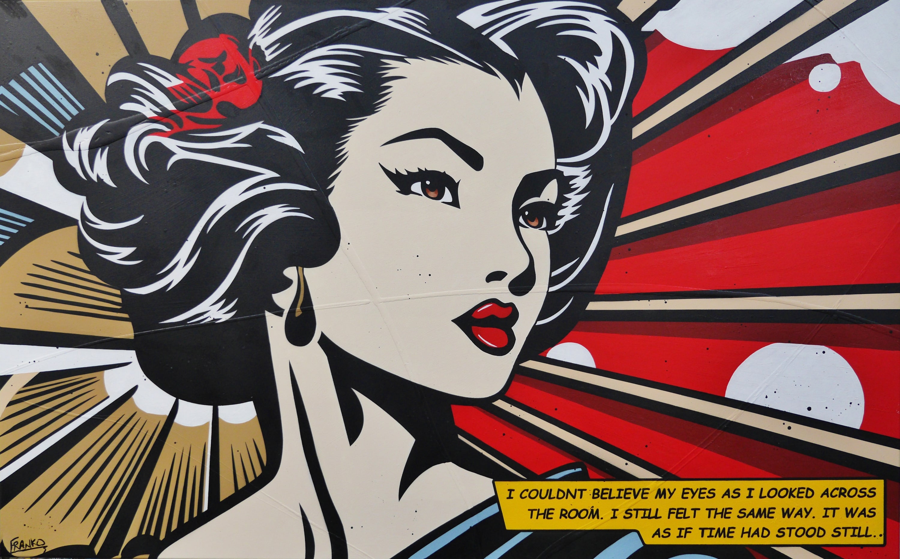 Time Stood Still 160cm x 100cm Geisha Textured Classic Pop Art Painting-Urban Pop Art-[Franko ]-[Gallery]-[popular]-[Australia]-Franklin Art Studio