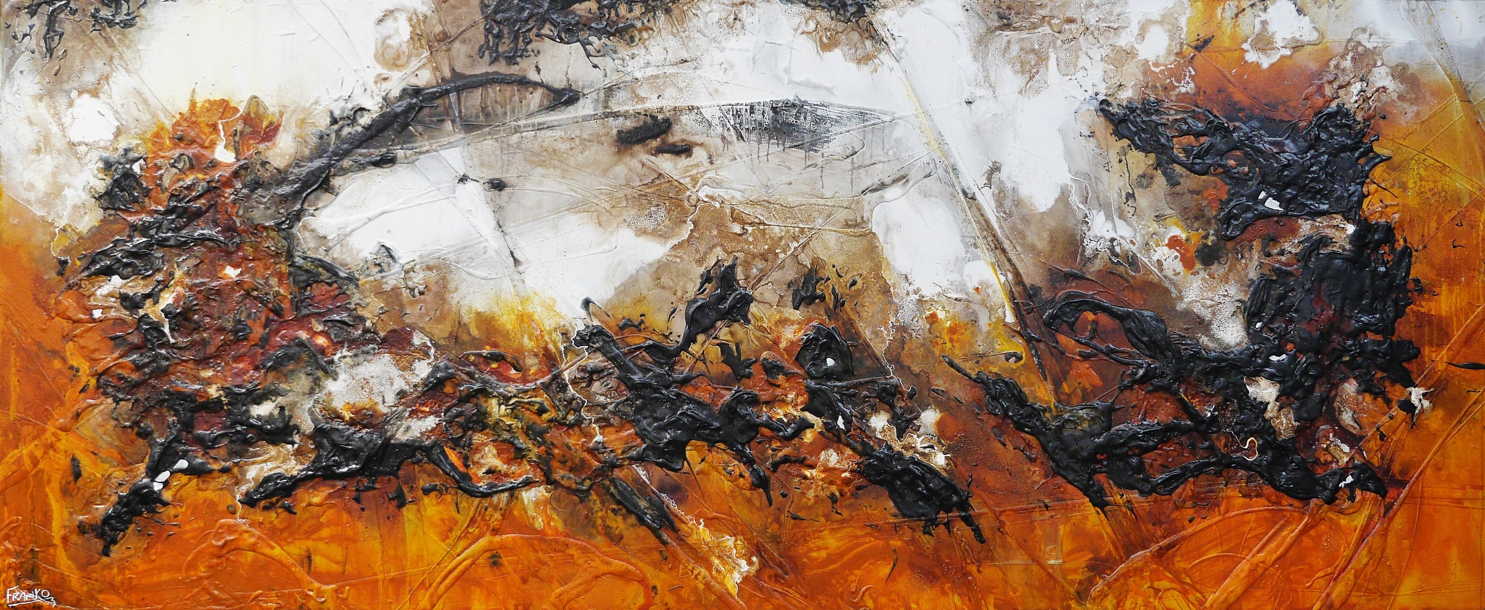 Craving Sienna 240cm x 100cm Textured Abstract Painting (SOLD)-Abstract-[Franko ]-[Gallery]-[popular]-[Australia]-Franklin Art Studio