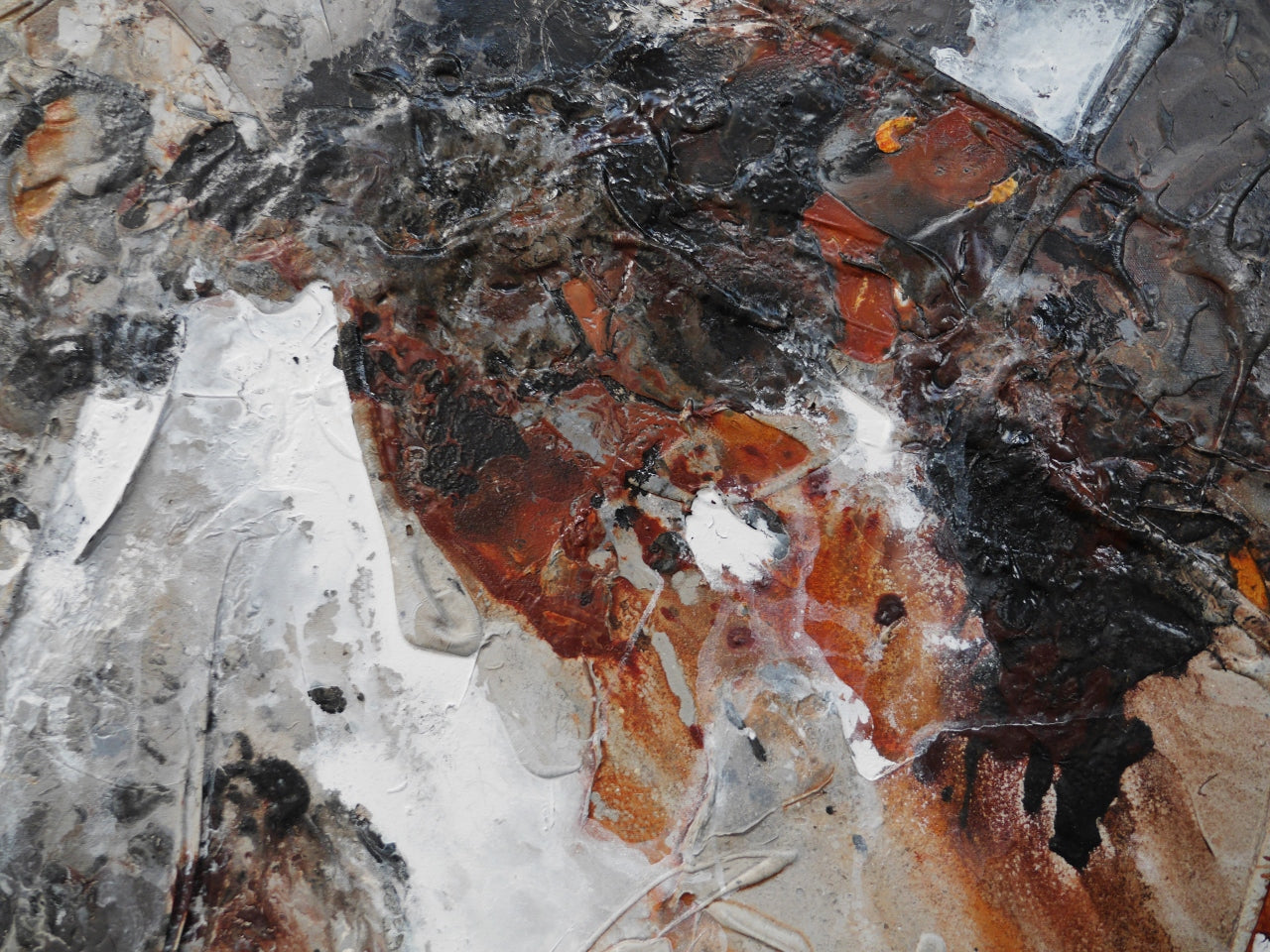 Nara Oxide 150cm x 150cm Rustic Textured Abstract Painting (SOLD)