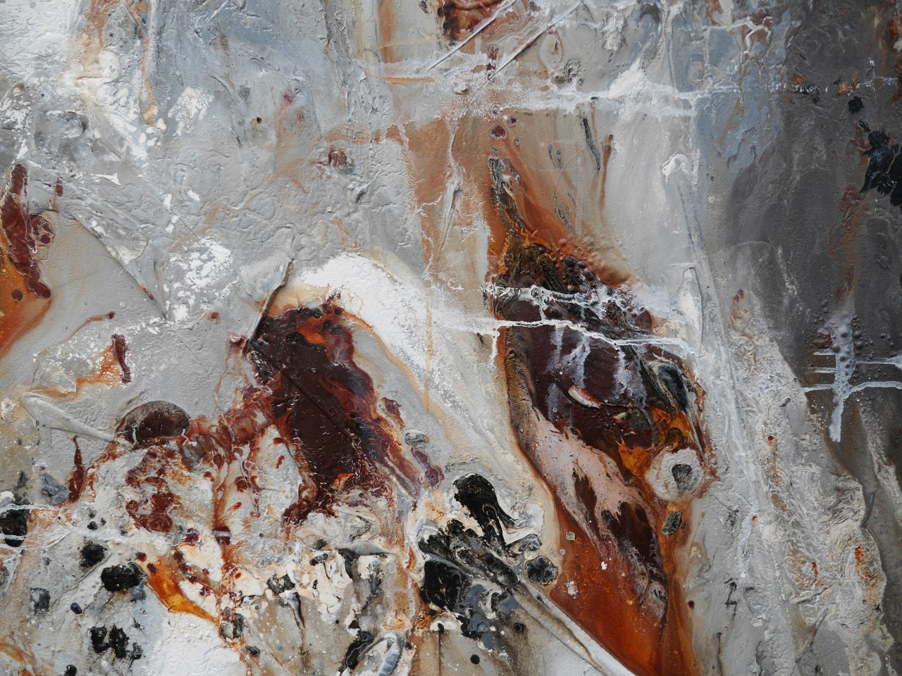 Nara Oxide 150cm x 150cm Rustic Textured Abstract Painting (SOLD)