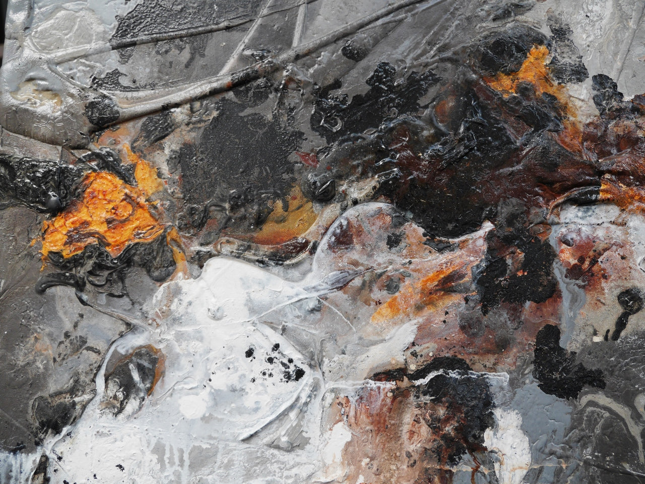 Nara Oxide 150cm x 150cm Rustic Textured Abstract Painting (SOLD)
