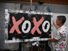 XO Free Love 160cm x 100cm Hugs and Kisses Textured Pop Art Painting (SOLD)-Urban Pop Art-[Franko Artist]-[Gold Coast]-[Brisbane]-[Huge]-Franklin Art Studio