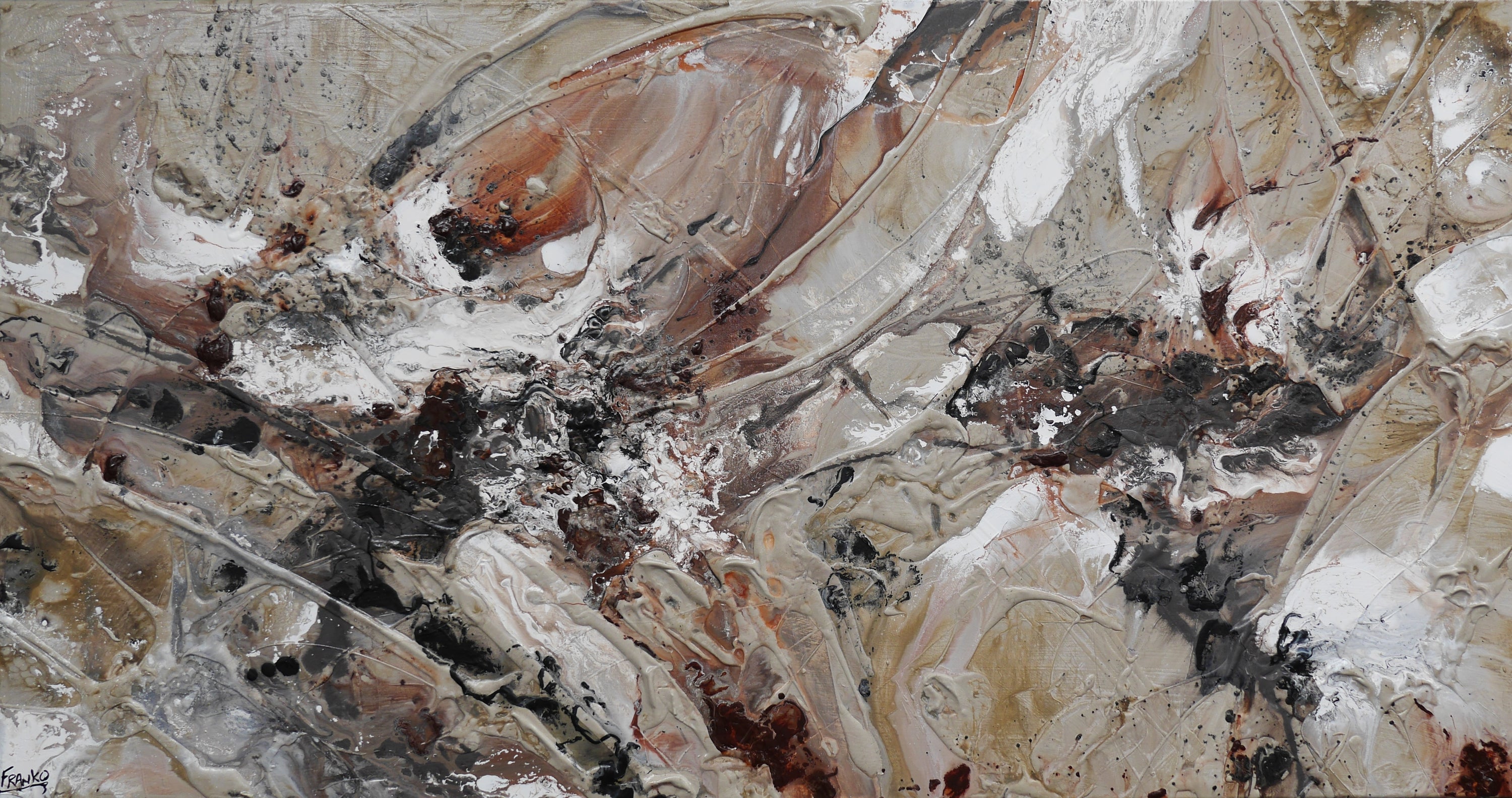 Rusted Almond 190cm x 100cm Textured Abstract Painting (SOLD)