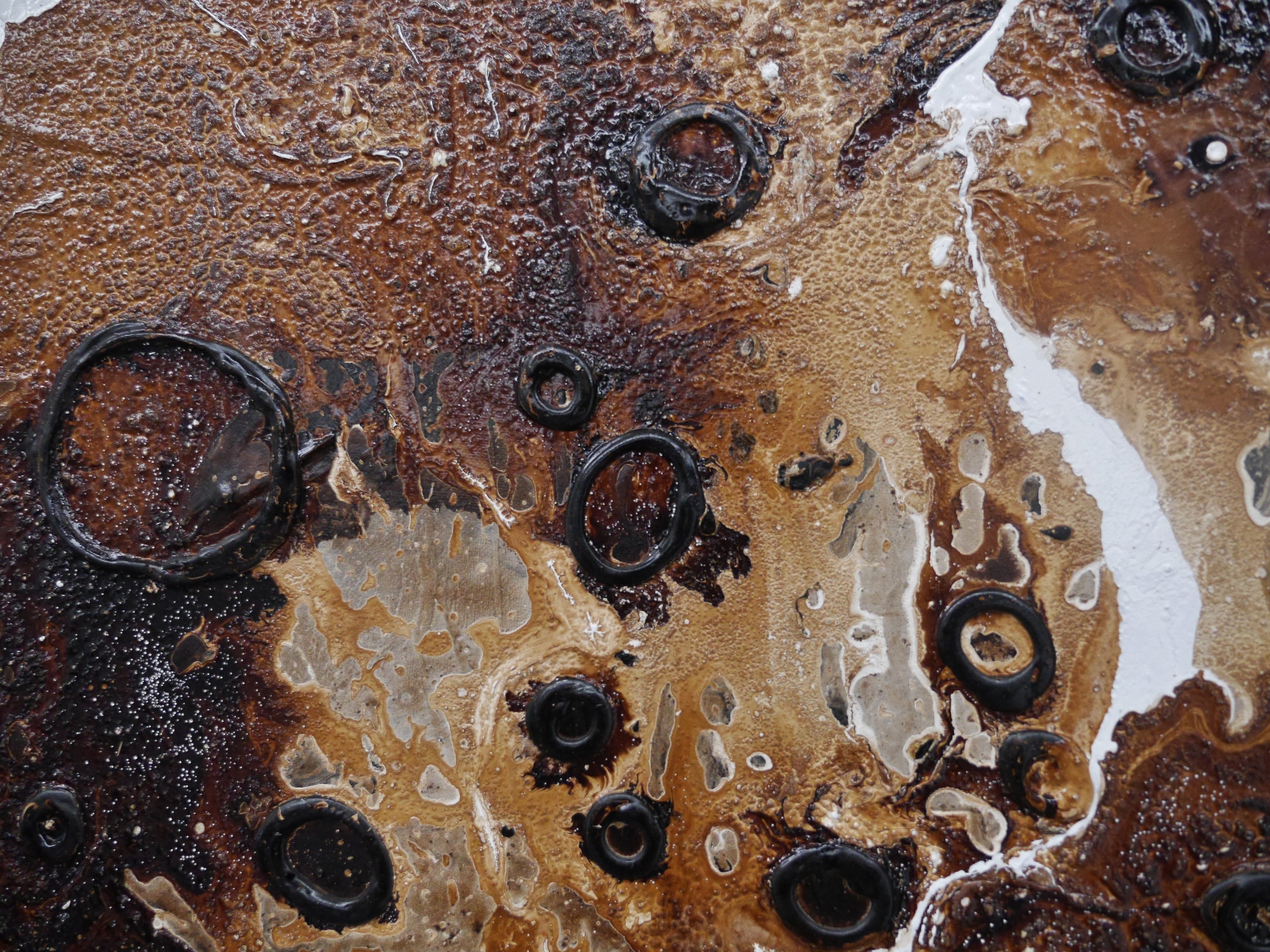 Popcorn Honey 100cm x 100cm Rusts Honey Textured Abstract Painting