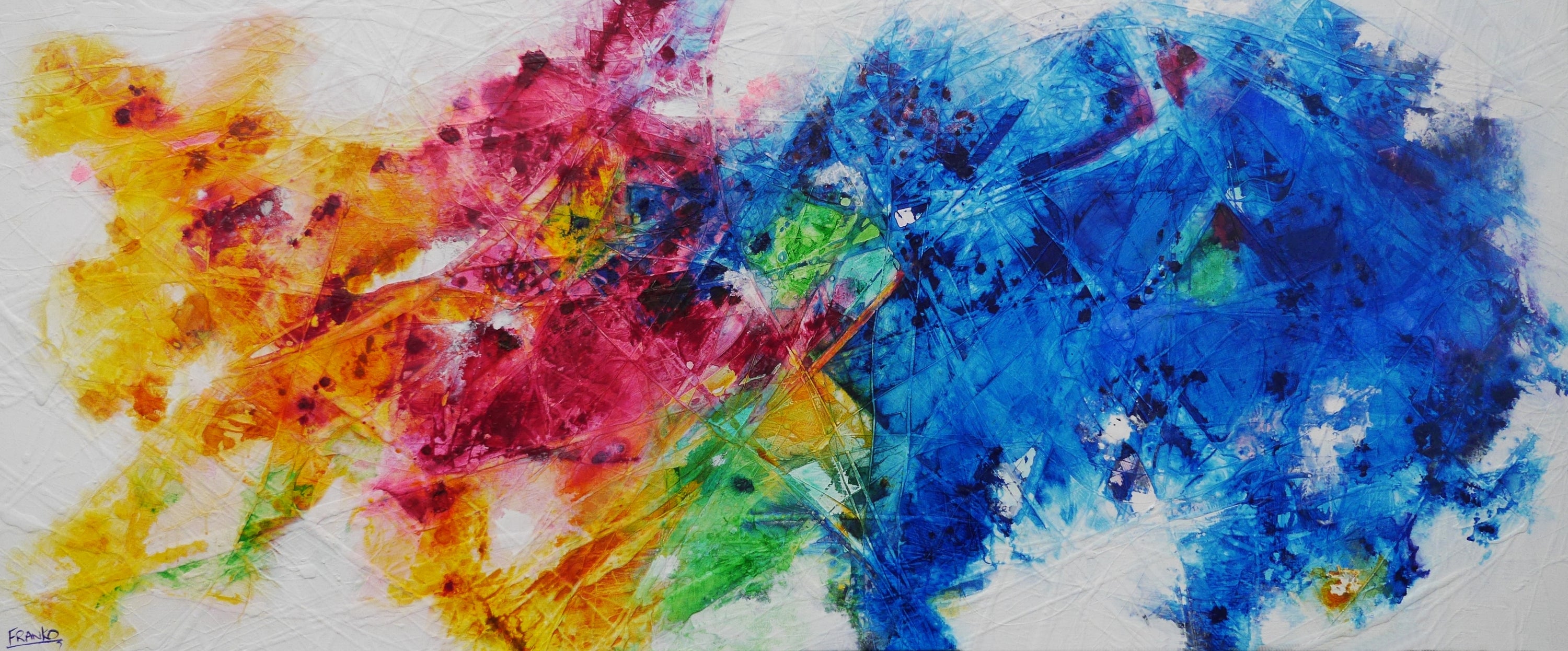Colour Torque 240cm x 100cm Colourful Textured Abstract Painting-Abstract-[Franko]-[Australian Artist]-[Large]-[Popular]-Franklin Art Studio