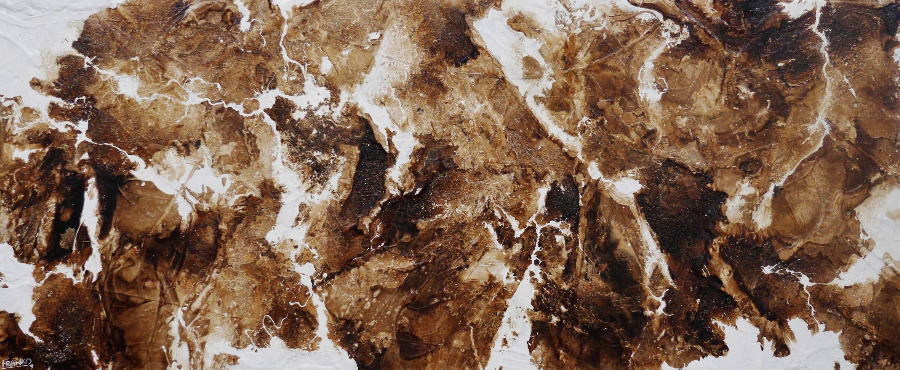 Raw Finesse 240cm x 100cm Rust White Textured Abstract Painting