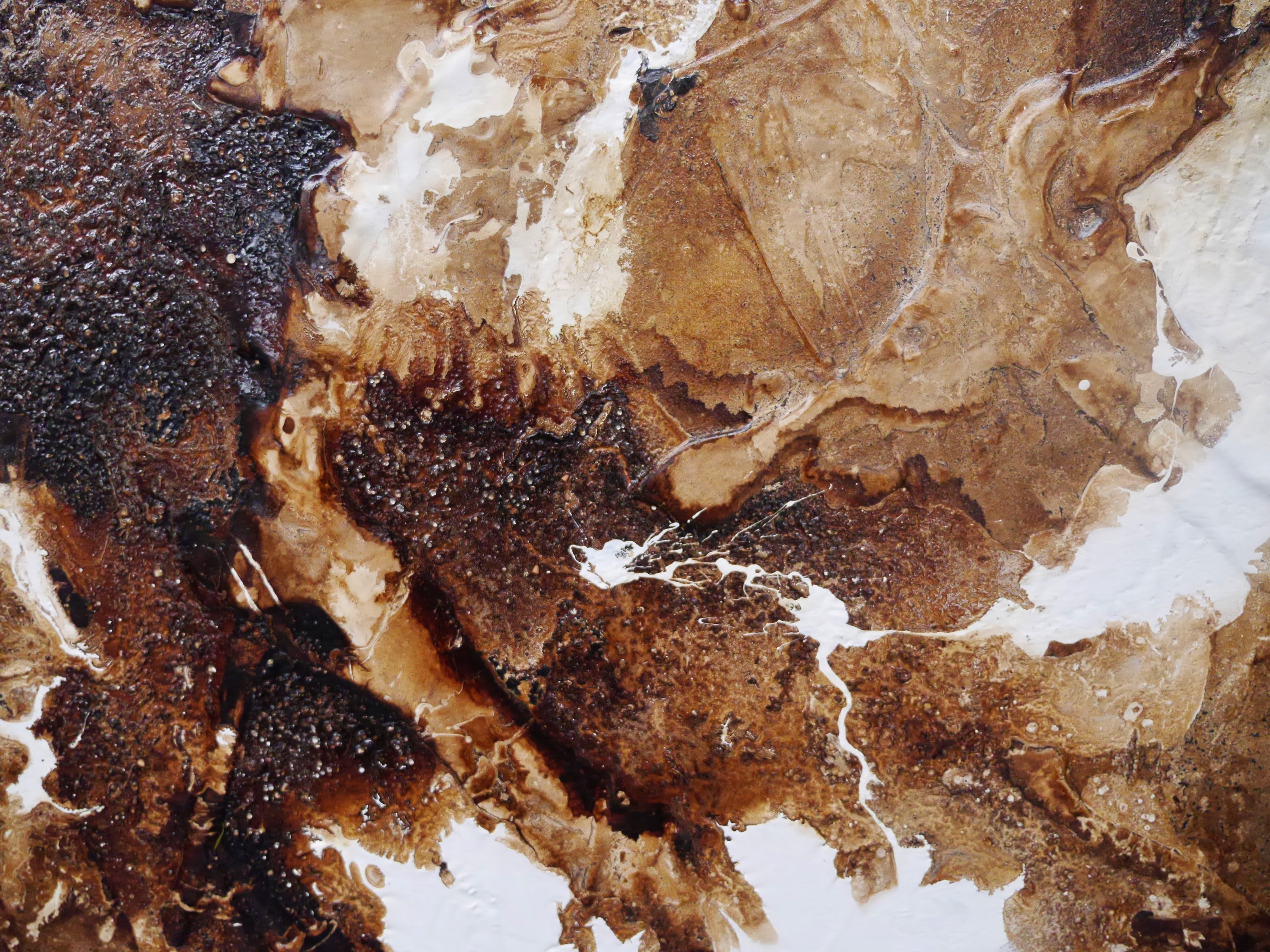 Raw Finesse 240cm x 100cm Rust White Textured Abstract Painting