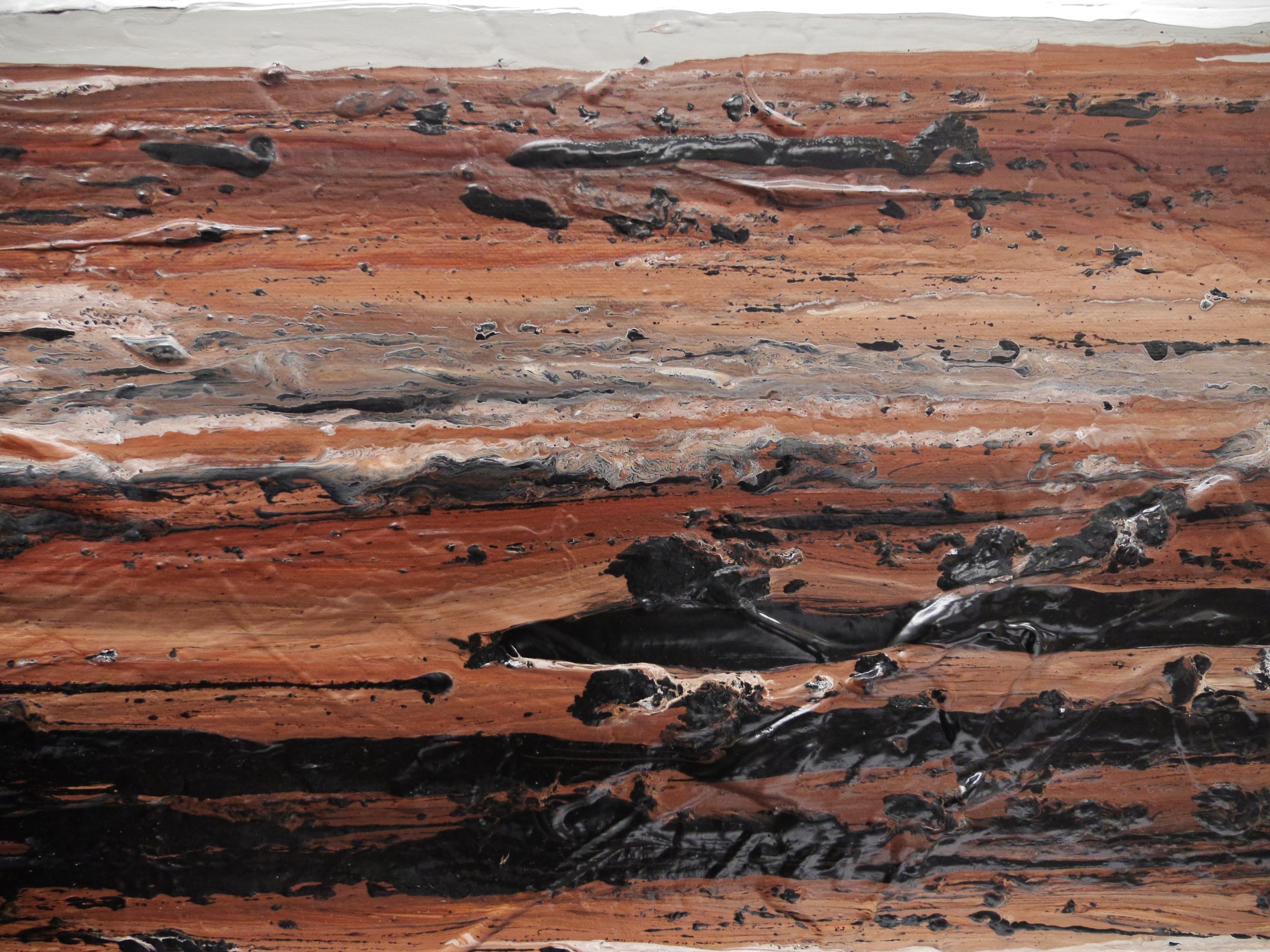 Perfectly Tuned 200cm x 80cm Brown White Black Rust Grey Textured Abstract Painting