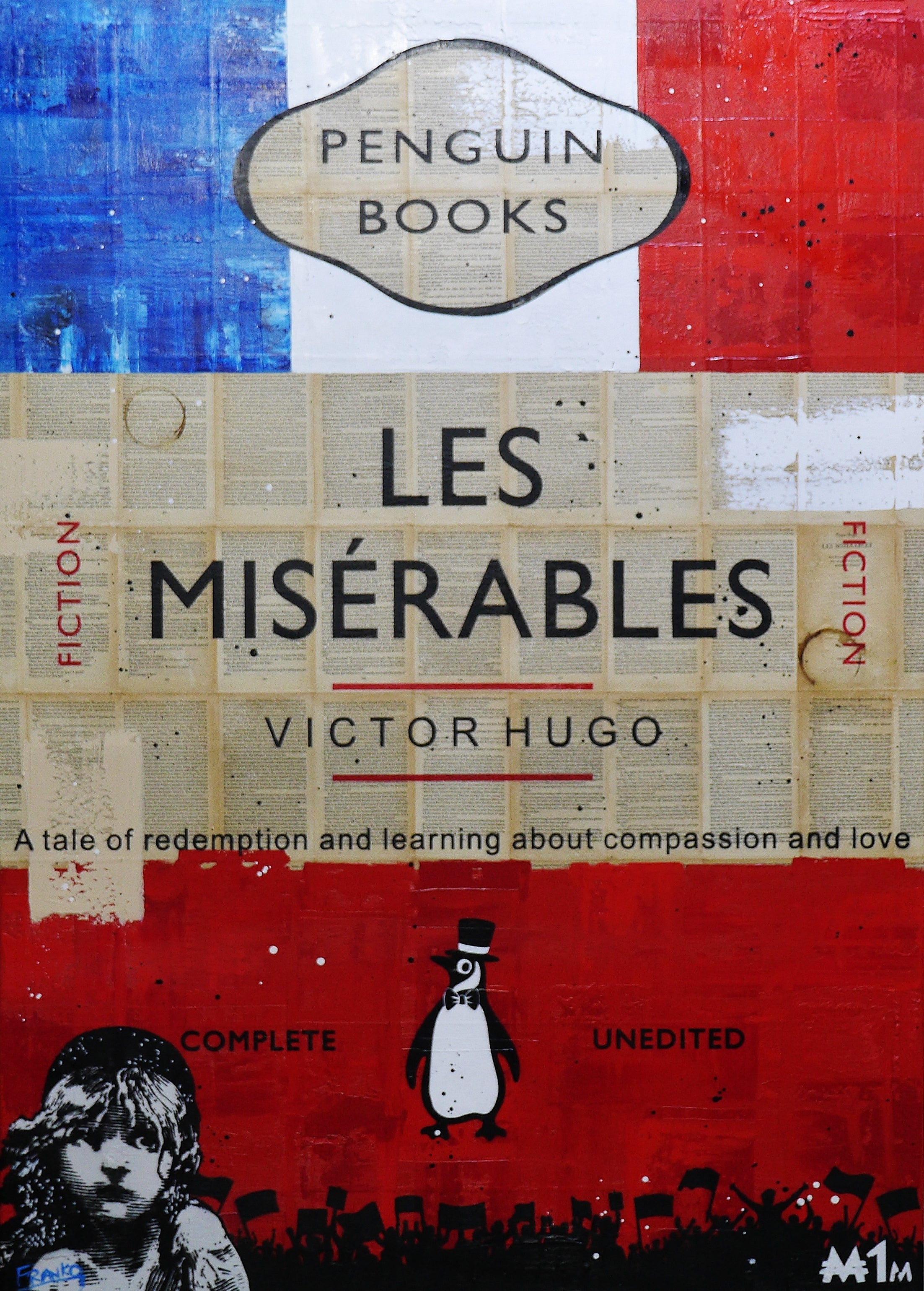 Les Mis 140cm x 100cm French Urban Pop Book Club Painting-book club-[Franko]-[Australian Artist]-[Large]-[Popular]-Franklin Art Studio