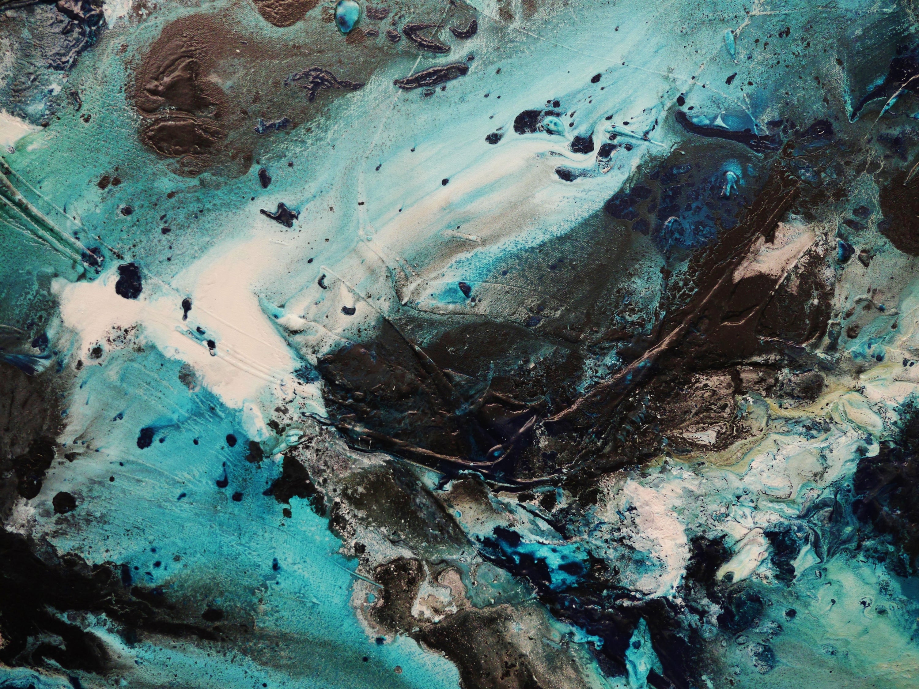 Southern Impact 240cm x 100cm Teal Black Textured Abstract Painting (SOLD)