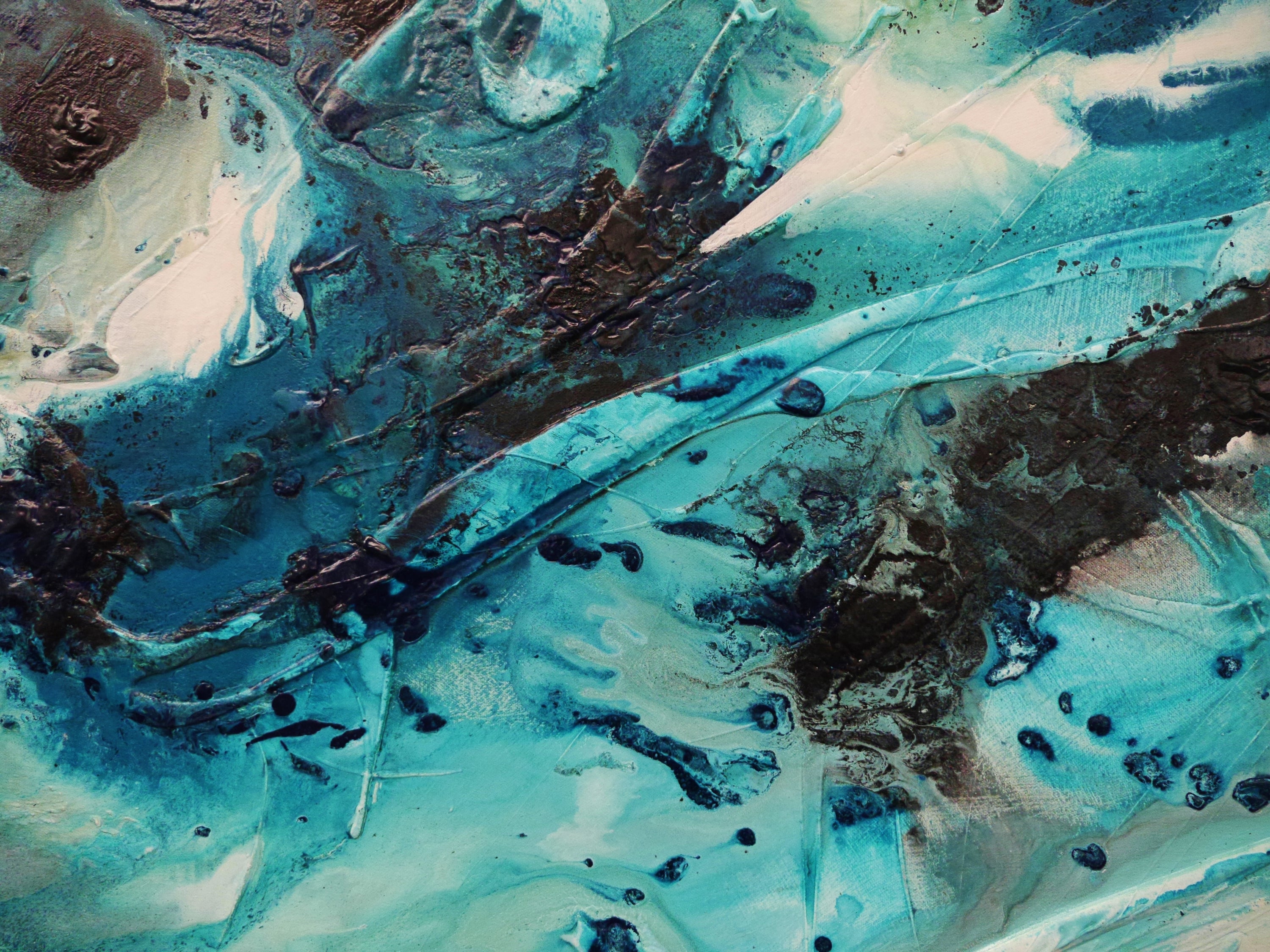 Southern Impact 240cm x 100cm Teal Black Textured Abstract Painting (SOLD)