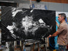 Wherever you go 190cm x 100cm Black White Textured Abstract Painting (SOLD)-Abstract-[Franko Artist]-[Gold Coast]-[Brisbane]-[Huge]-Franklin Art Studio