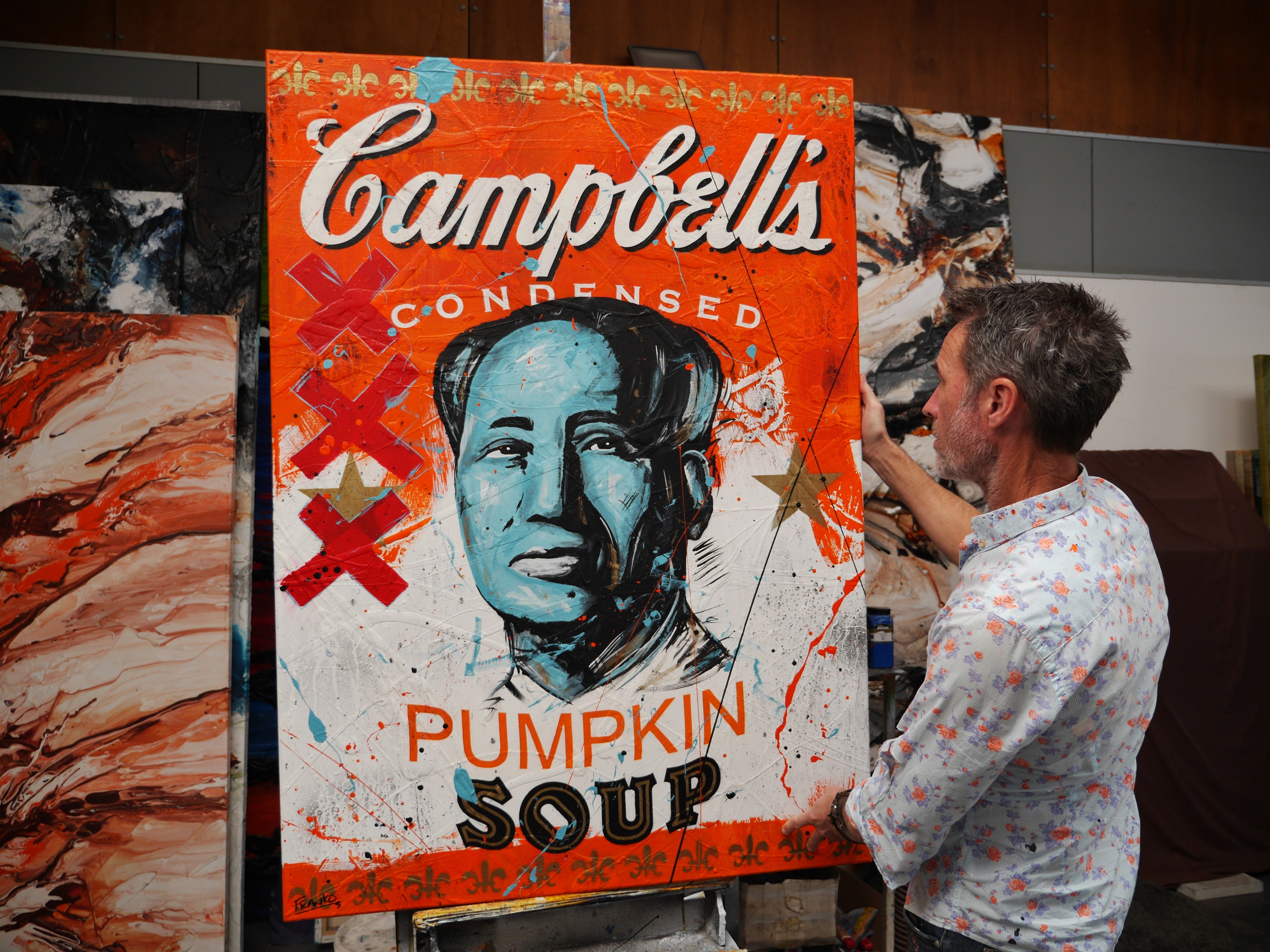 Mr Mao 140cm x 100cm Campbell's Soup Textured Urban Pop Art