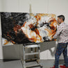 Oxide Nero 190cm x 100cm Textured Abstract Painting (SOLD)-Abstract-[Franko Artist]-[Gold Coast]-[Brisbane]-[Huge]-Franklin Art Studio