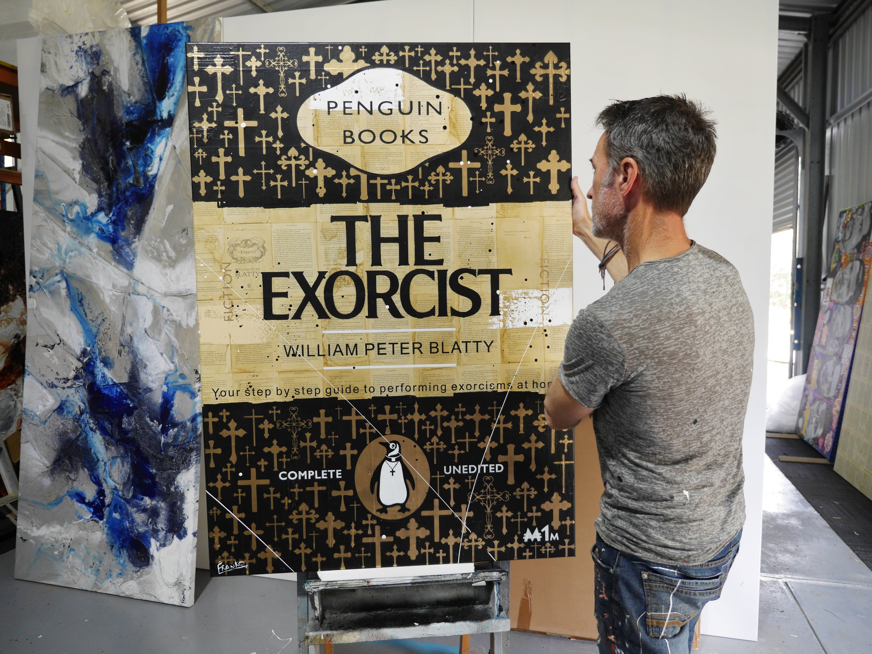Exorcisms and Stuff 140cm x 100cm Urban Pop Book Club Painting-book club-[Franko]-[Australian]-[Popular]-[Best Selling]-Franklin Art Studio