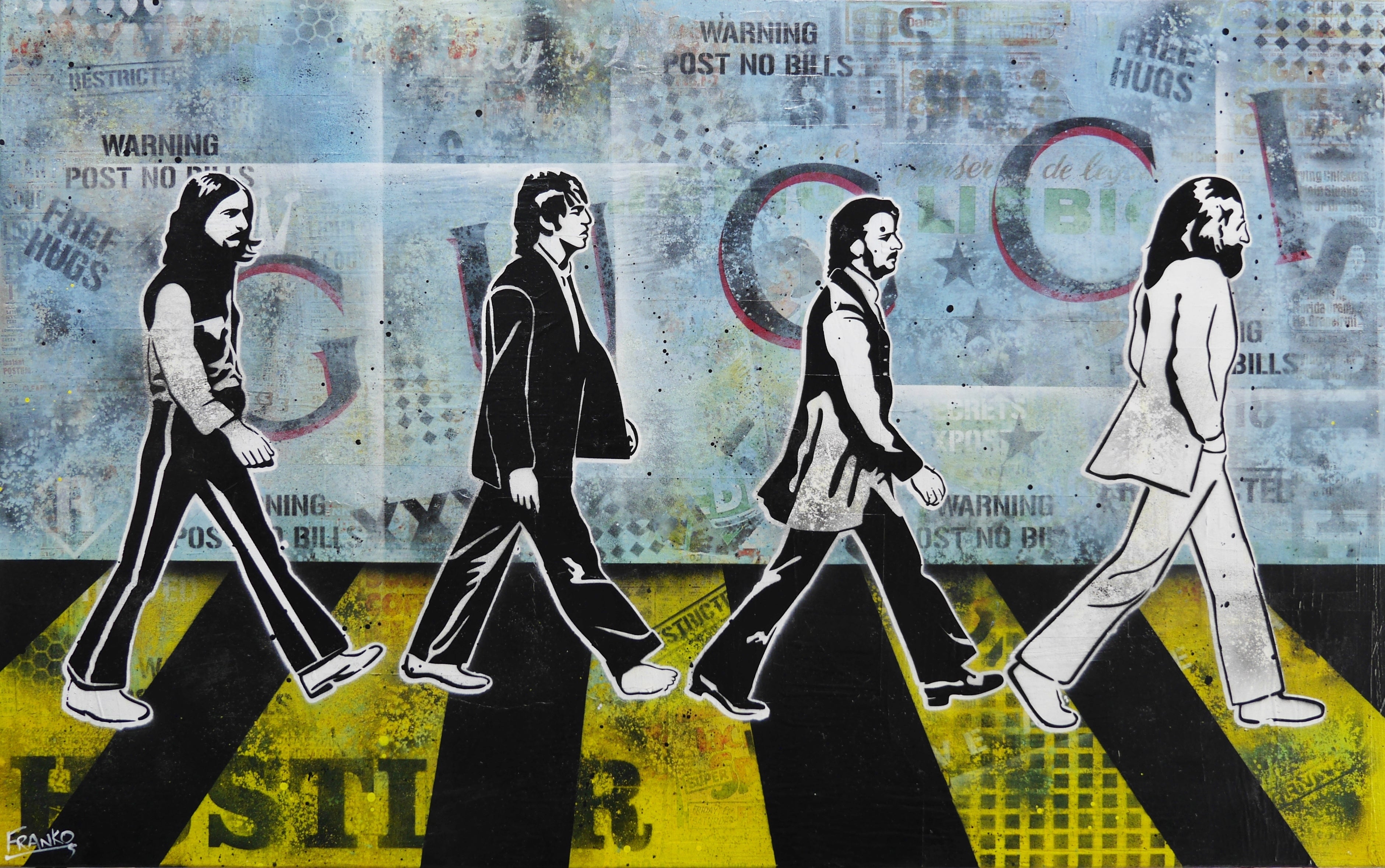 Abbey Road 160cm x 100cm Beatles Textured Urban Pop Art