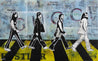 Abbey Road 160cm x 100cm Beatles Textured Urban Pop Art Painting (SOLD)-Urban Pop Art-[Franko ]-[Gallery]-[popular]-[Australia]-Franklin Art Studio