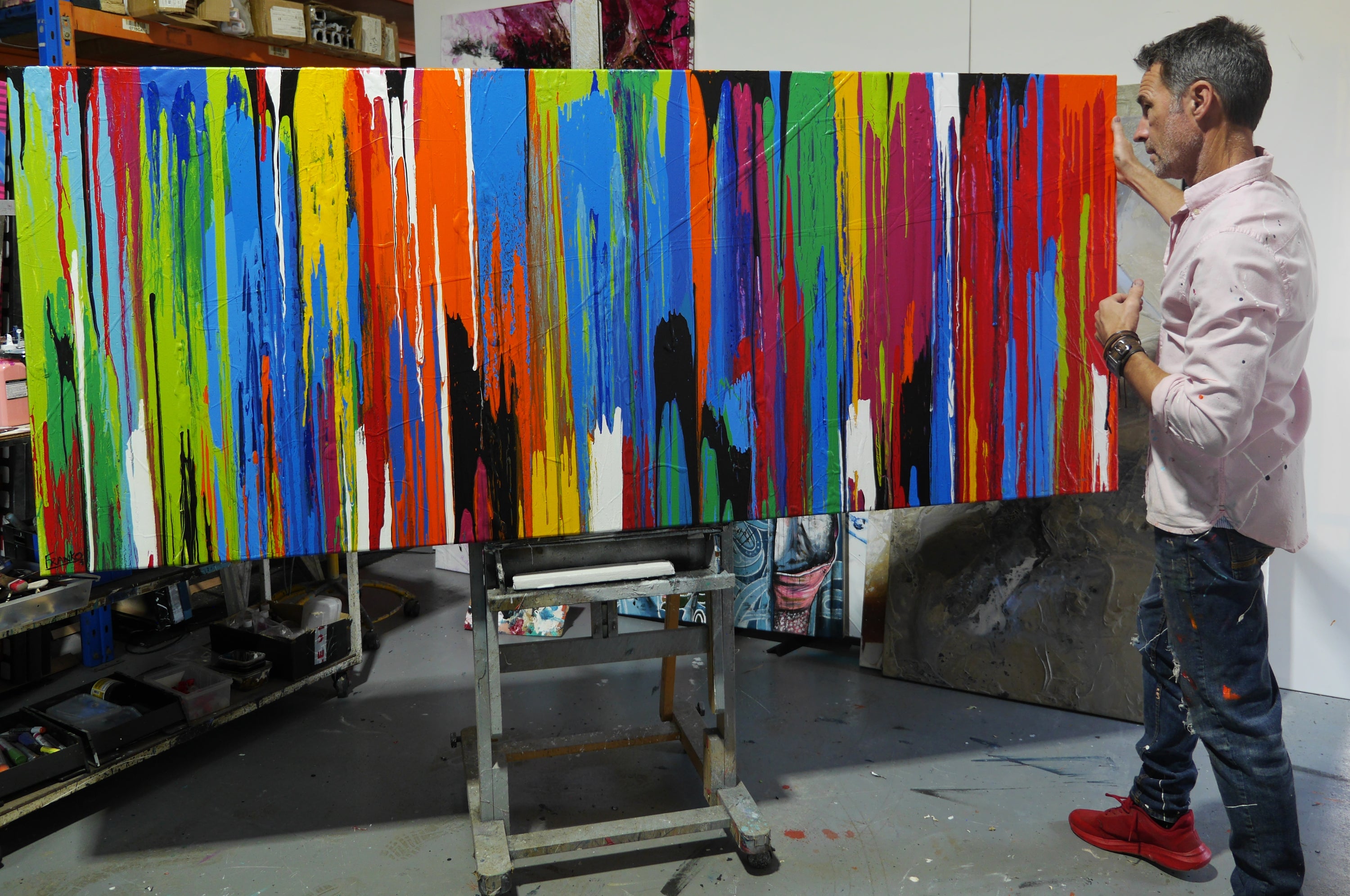 The Colouring 240cm x 100cm Colourful Textured Abstract Painting-Abstract-[Franko]-[Australian]-[Popular]-[Best Selling]-Franklin Art Studio