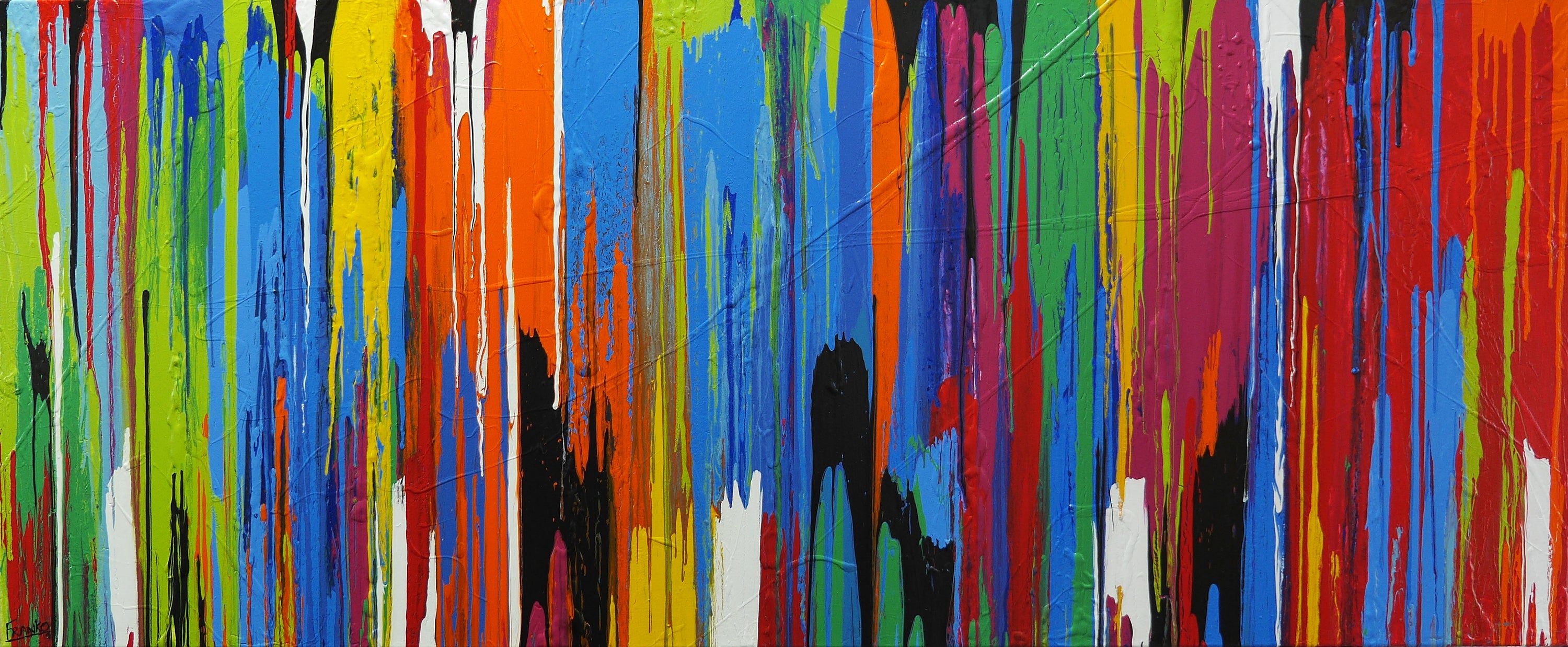 The Colouring 240cm x 100cm Colourful Textured Abstract Painting-Abstract-[Franko]-[Australian Artist]-[Large]-[Popular]-Franklin Art Studio