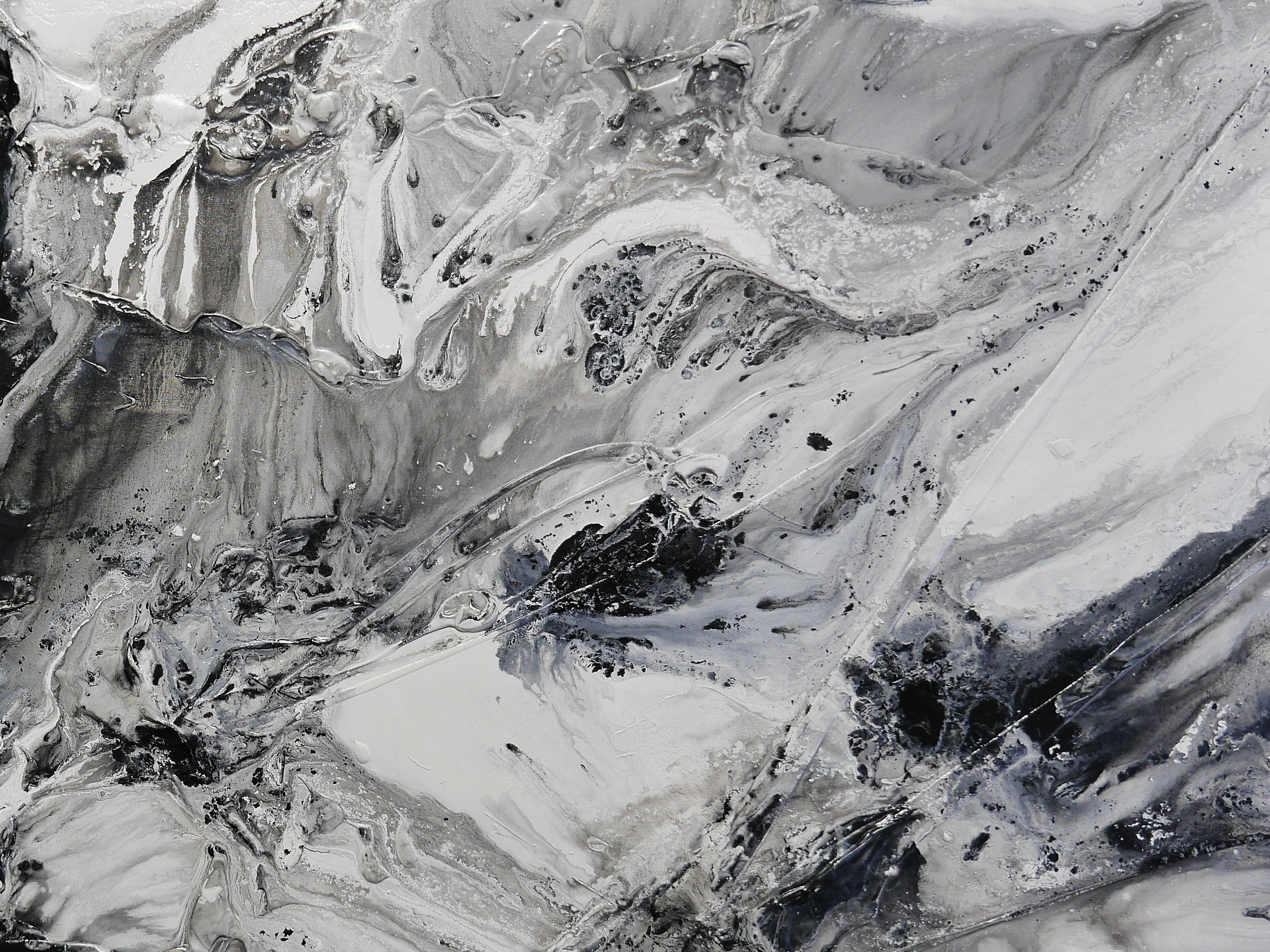 Black Universe 160cm x 100cm Black Grey White Textured Abstract Painting (SOLD)