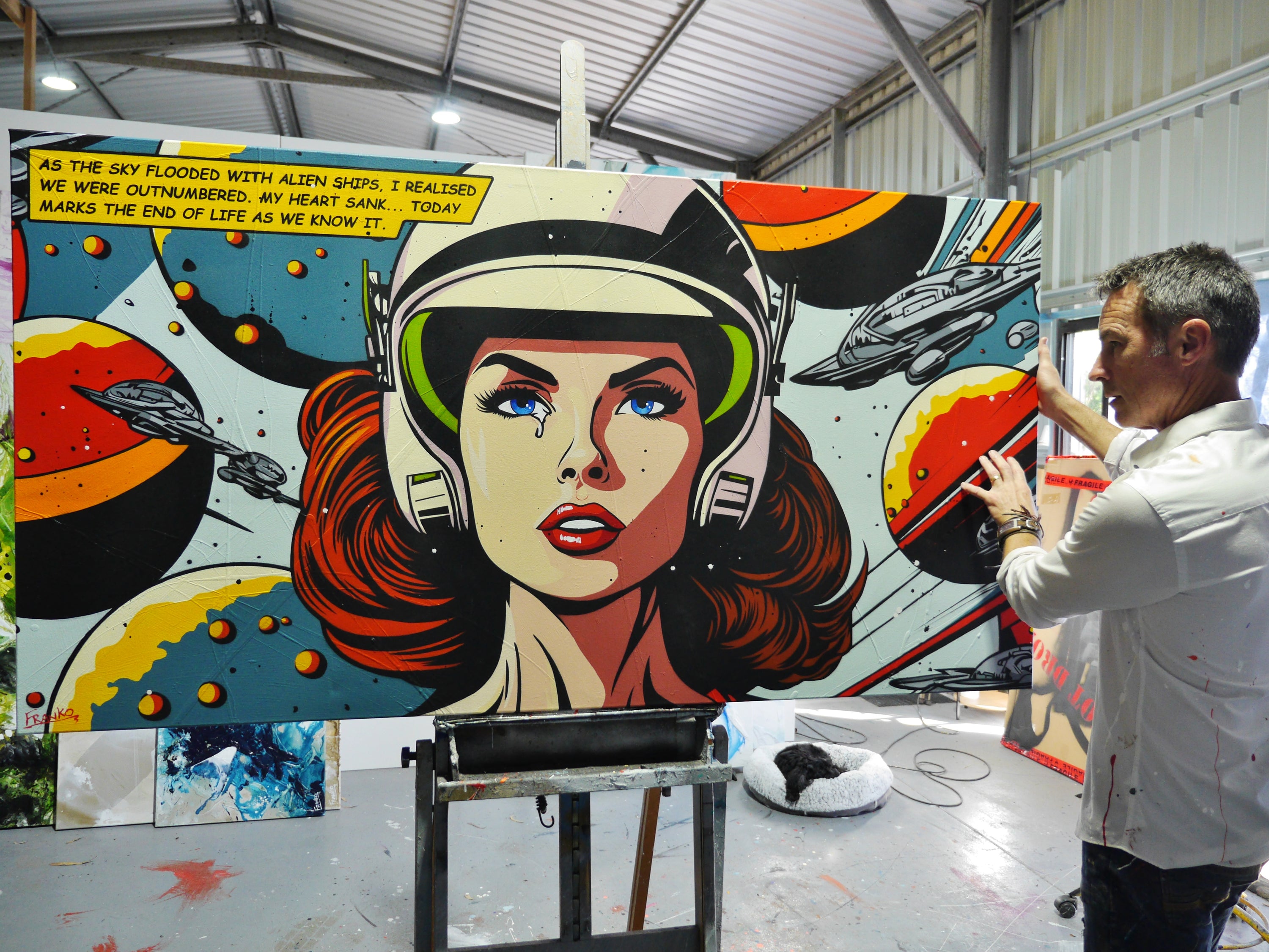 Life as we know it ... 190cm x 100cm Classic Pop Art Space Painting-Urban Pop Art-[Franko]-[Australian]-[Popular]-[Best Selling]-Franklin Art Studio