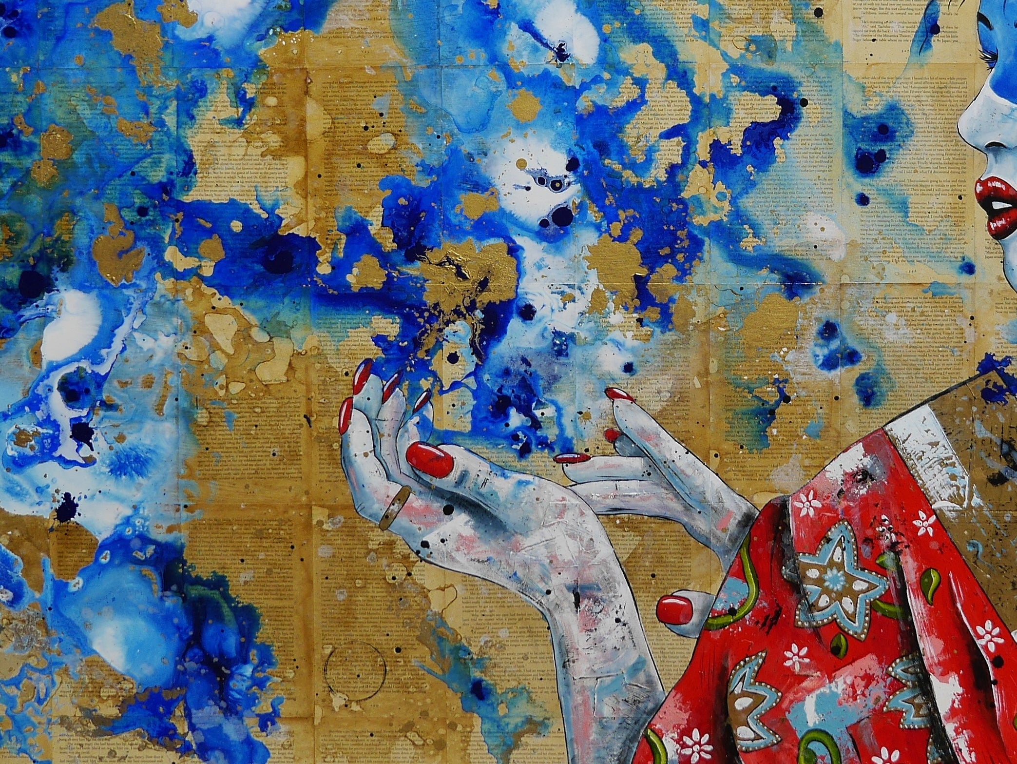 Aquilla 200cm x 120cm Geisha Abstract Realism Book Club Painting (SOLD)
