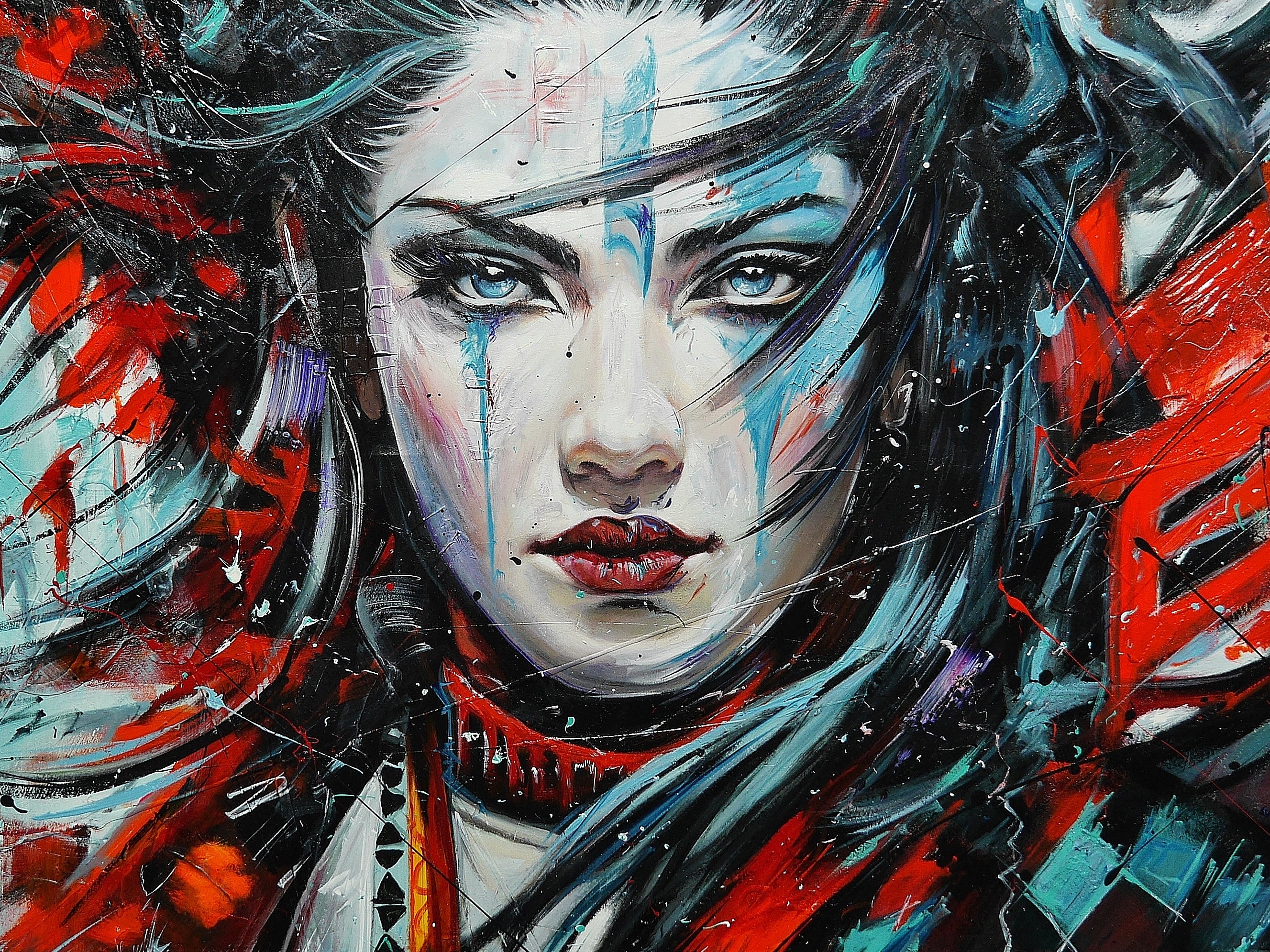 Mahou (Sourcery) 190cm x 100cm Brave and Beautiful Abstract Realism Textured Framed Painting (SOLD)