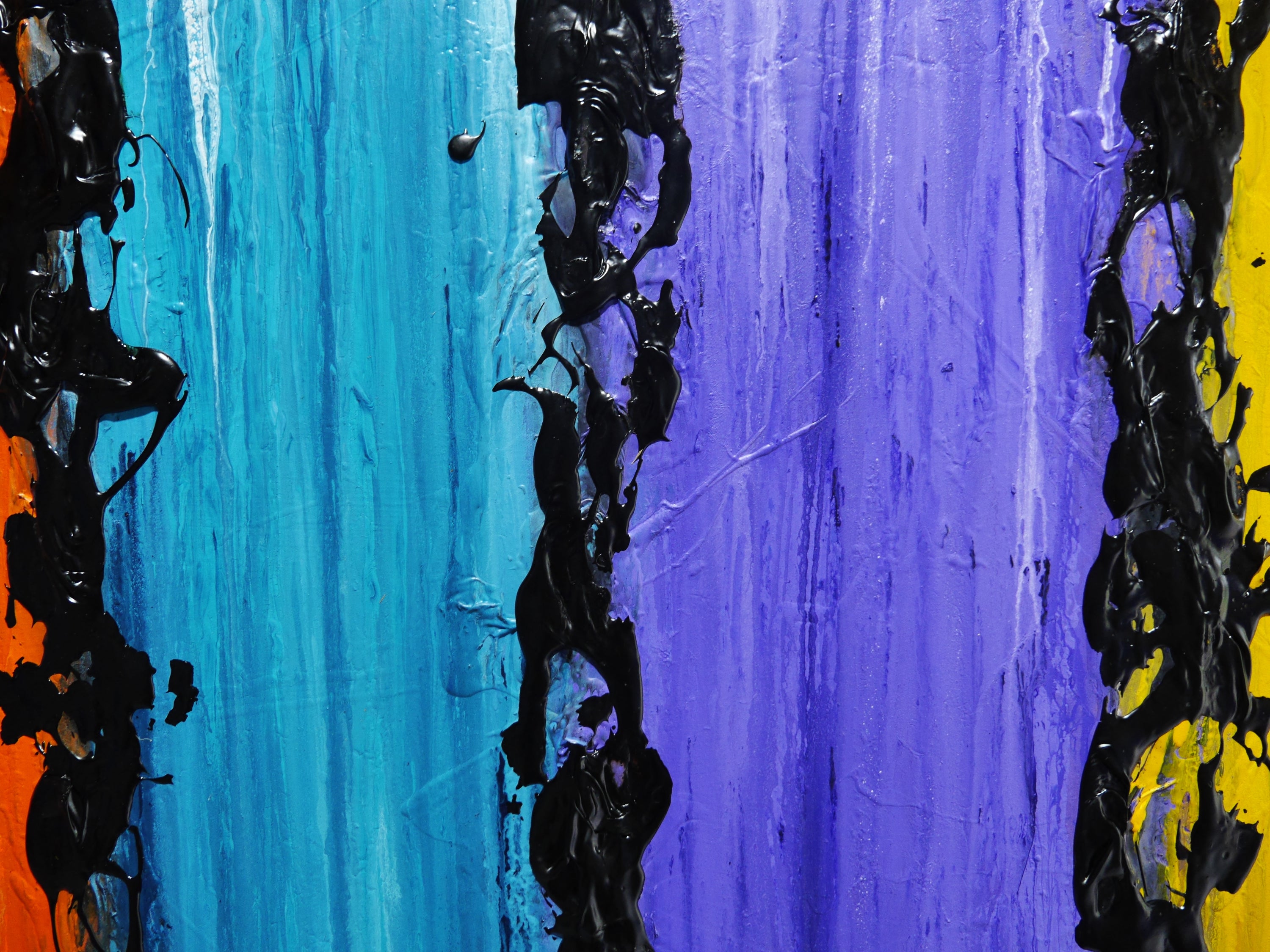 Colour Risque 295cm x 100cm Colourful Textured Abstract Painting