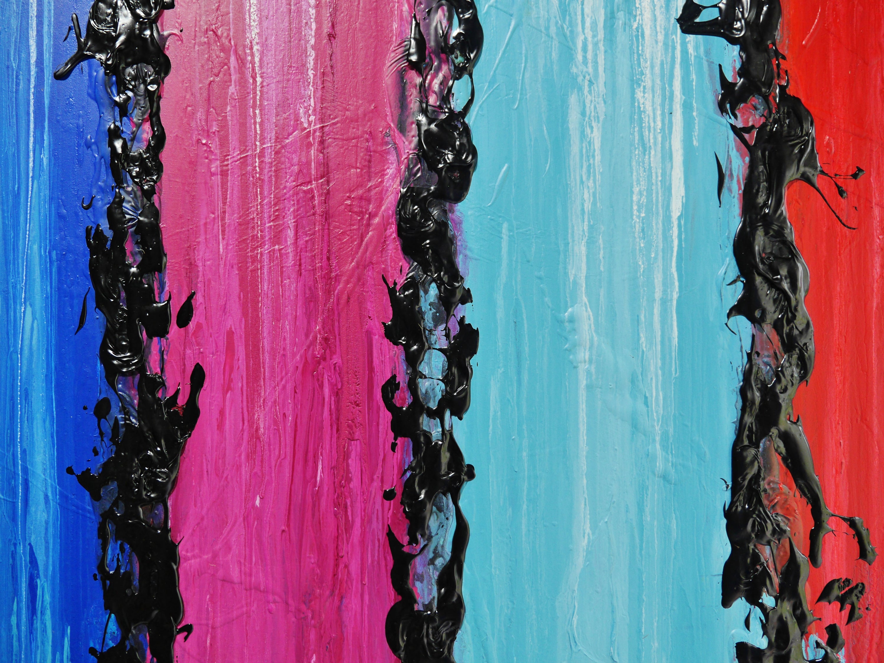 Colour Risque 295cm x 100cm Colourful Textured Abstract Painting
