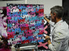 Loving 92cm x 100cm Textured Urban Pop Art Painting-Urban Pop Art-[Franko]-[Australian]-[Popular]-[Best Selling]-Franklin Art Studio