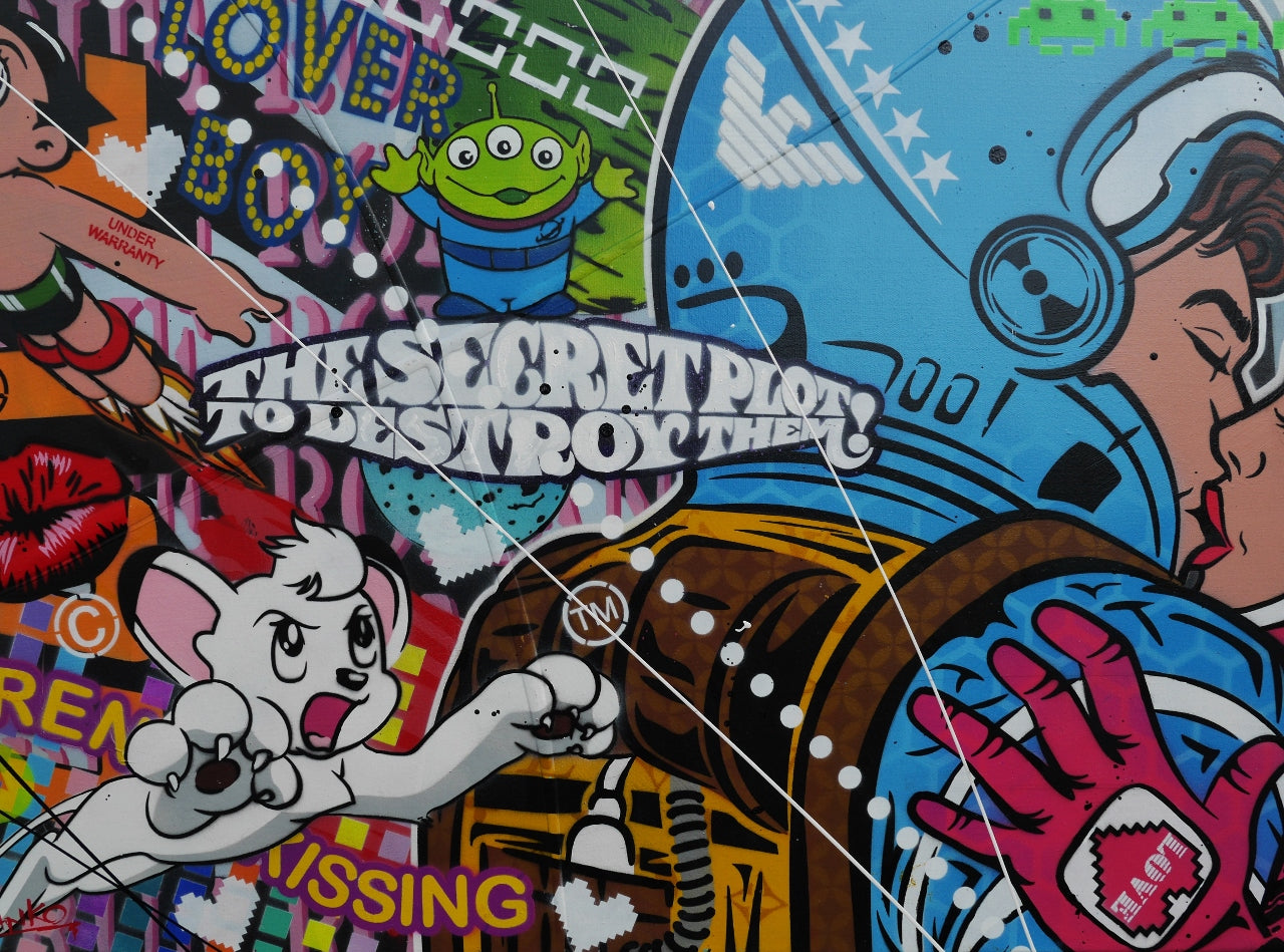 Lovin Cadets 160cm x 60cm Textured Urban Pop Art Painting (SOLD)