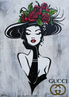 Roses Inc. 100cm x 140cm Textured Urban Pop Art Painting-Urban Pop Art-[Franko]-[Australian Artist]-[Large]-[Popular]-Franklin Art Studio