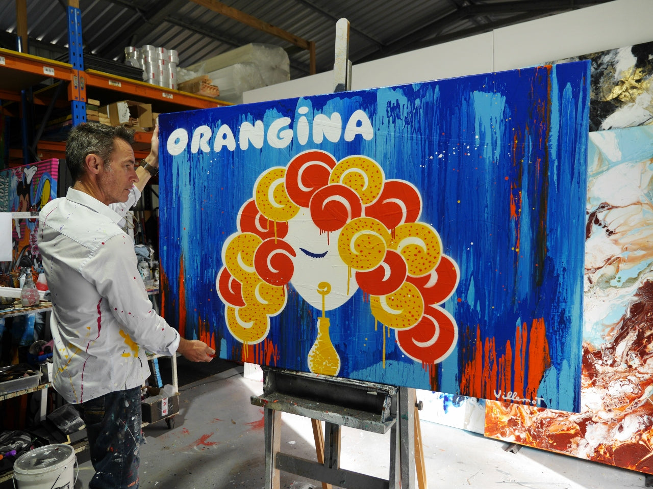 Spring Orangina 160cm x 100cm Textured Urban Pop Art Painting
