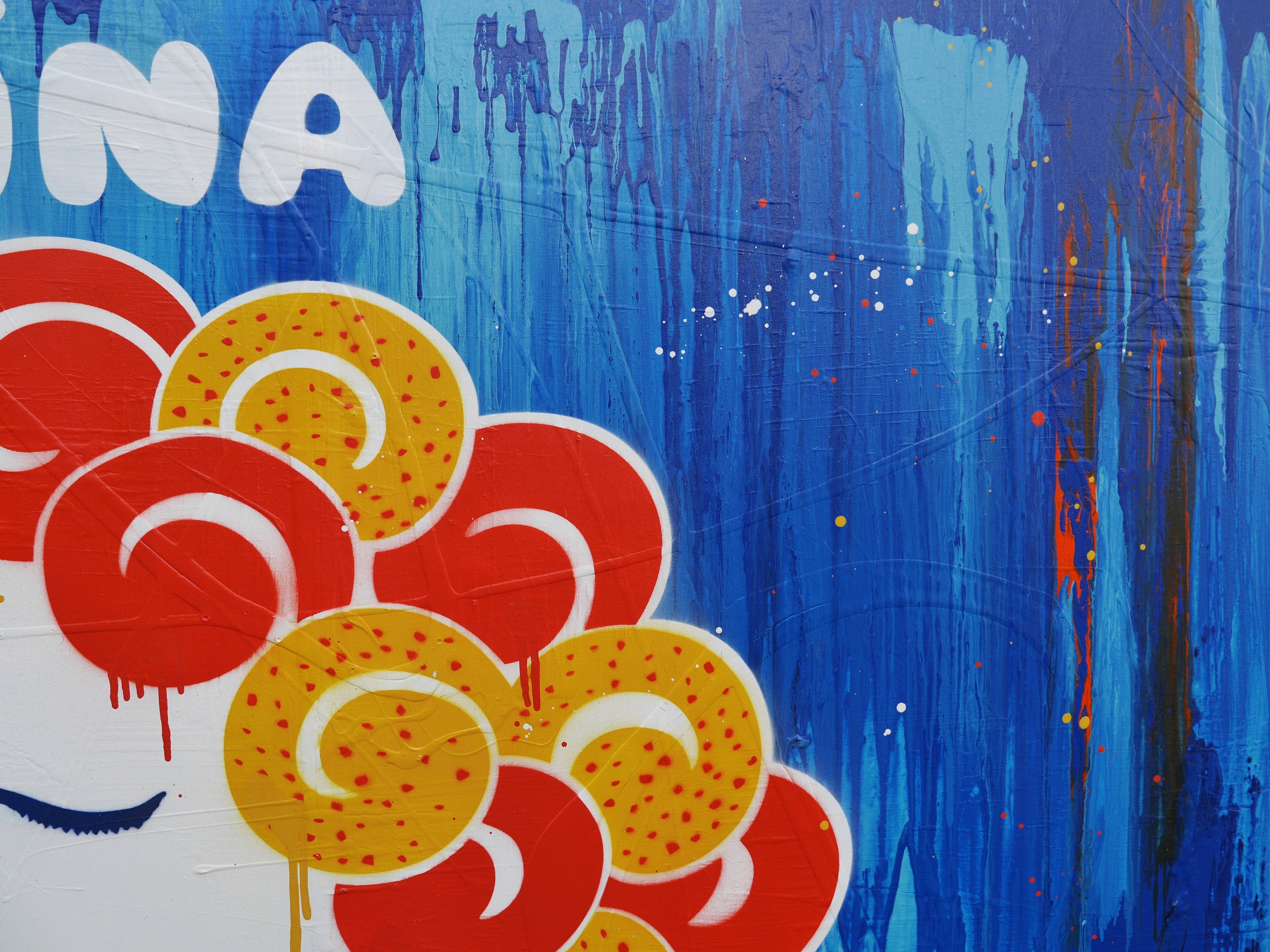 Spring Orangina 160cm x 100cm Textured Urban Pop Art Painting-Urban Pop Art-[Franko]-[Australian]-[Popular]-[Best Selling]-Franklin Art Studio