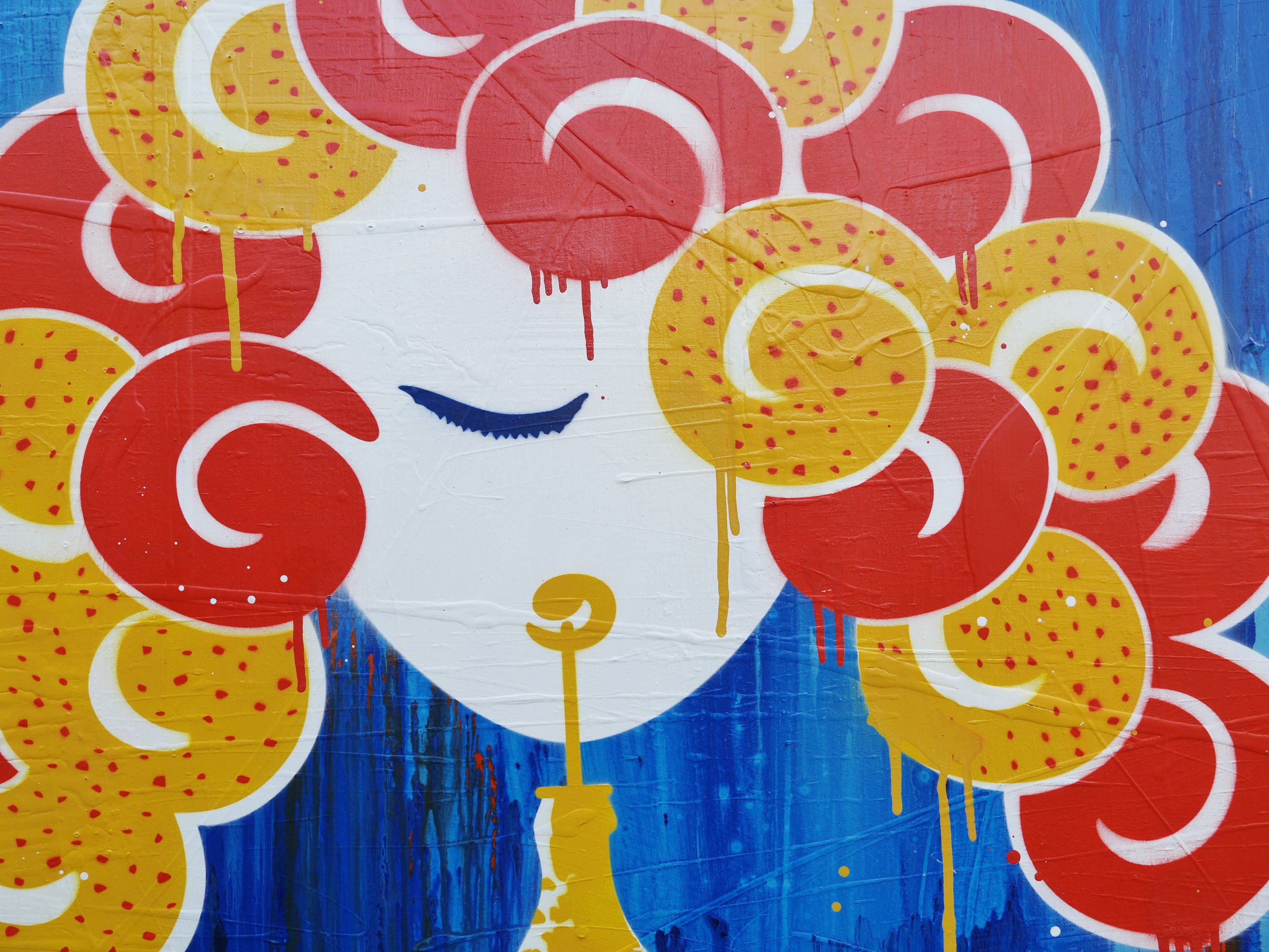 Spring Orangina 160cm x 100cm Textured Urban Pop Art Painting-Urban Pop Art-[Franko Artist]-[The Block]-[Dream Homes]-[ideas]-Franklin Art Studio