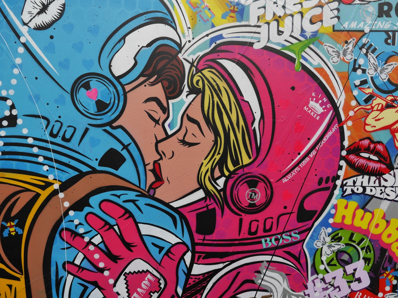Cadets Romance 200cm x 120cm Textured Urban Pop Art Painting (SOLD)