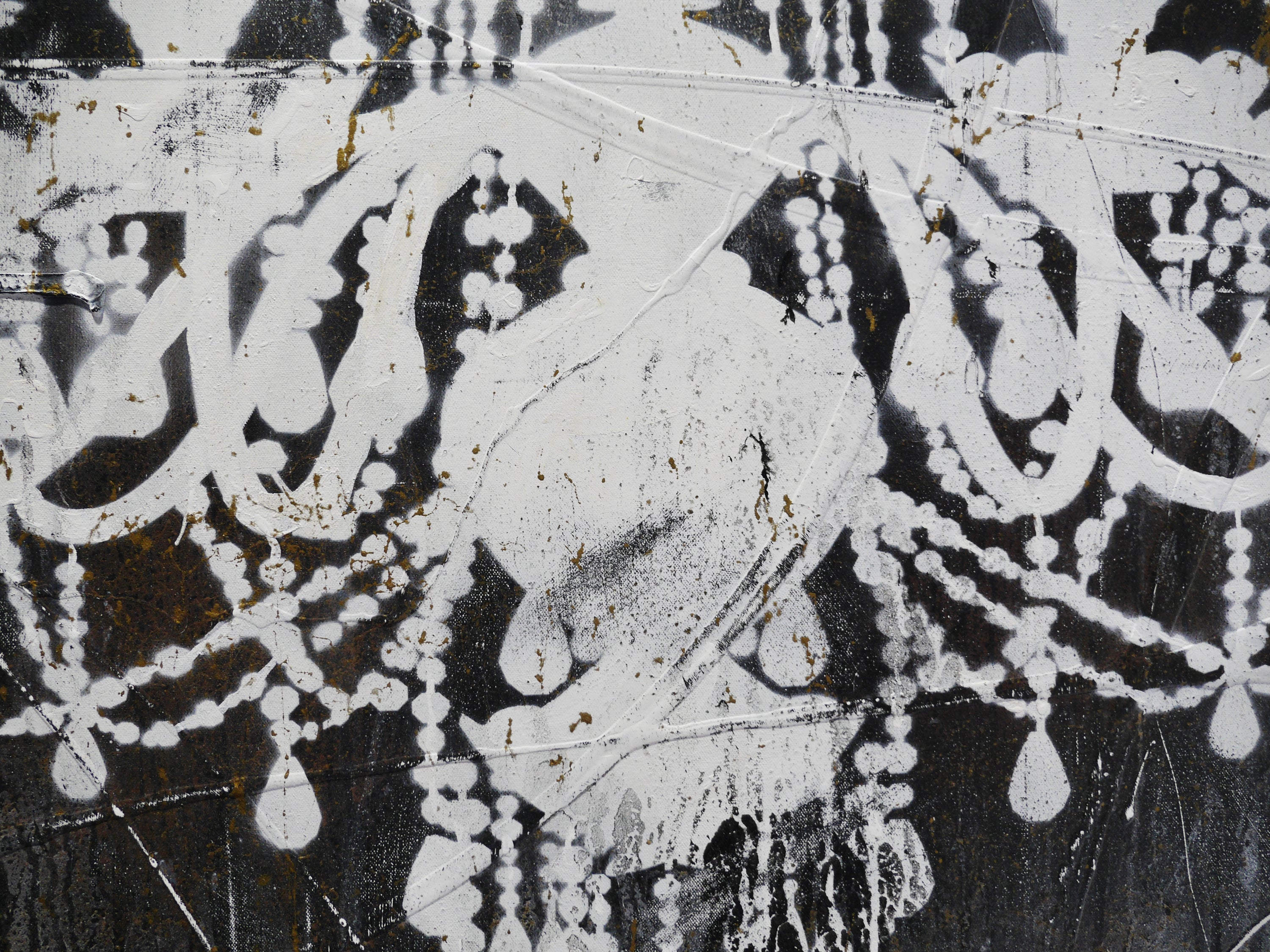 Gothic Drama 120cm x 120cm Chandeleir Textured Urban Pop Art Painting