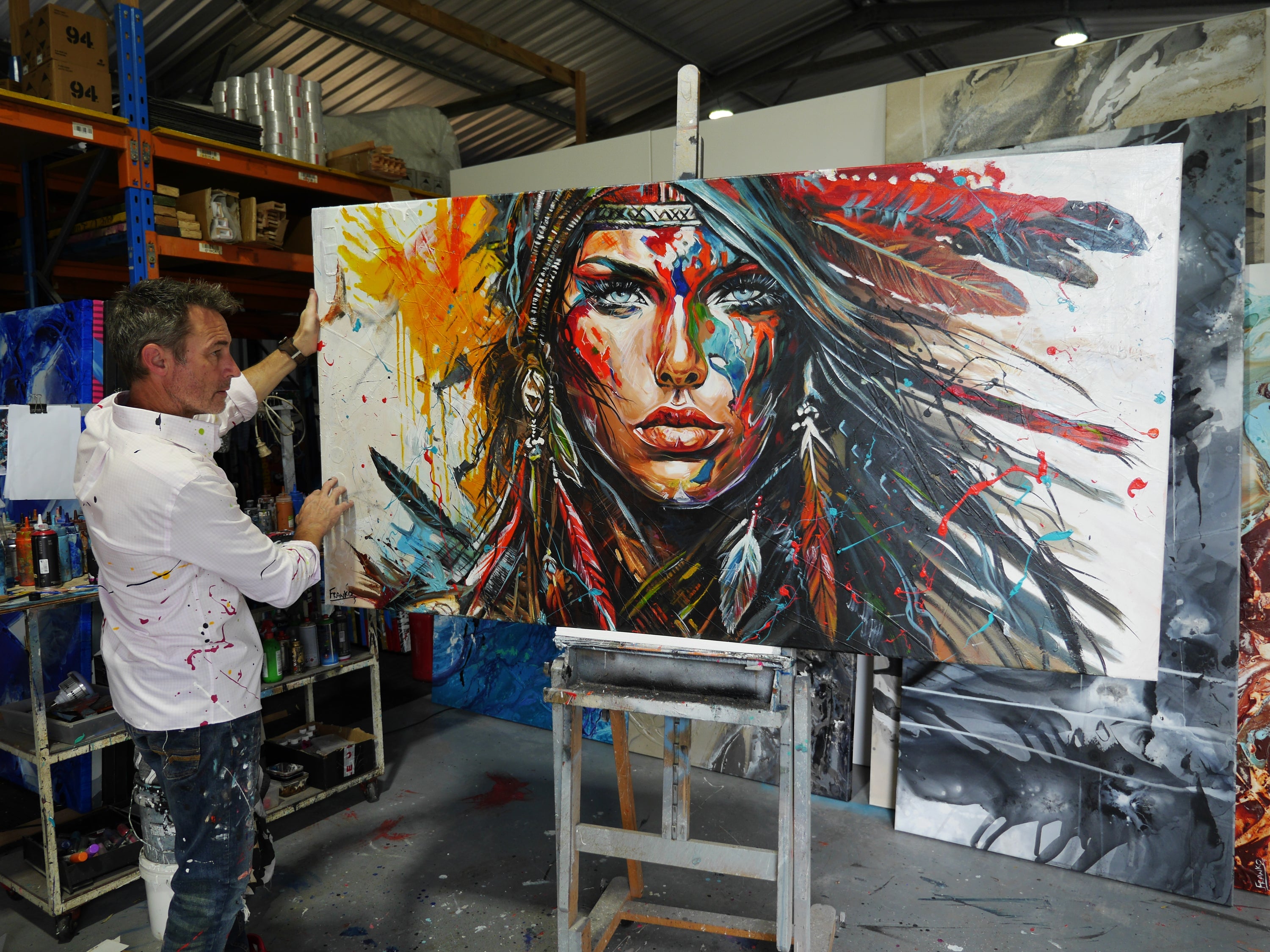 Chaha 190cm x 100cm Brave and Beautiful Abstract Framed Textured Painting (SOLD)