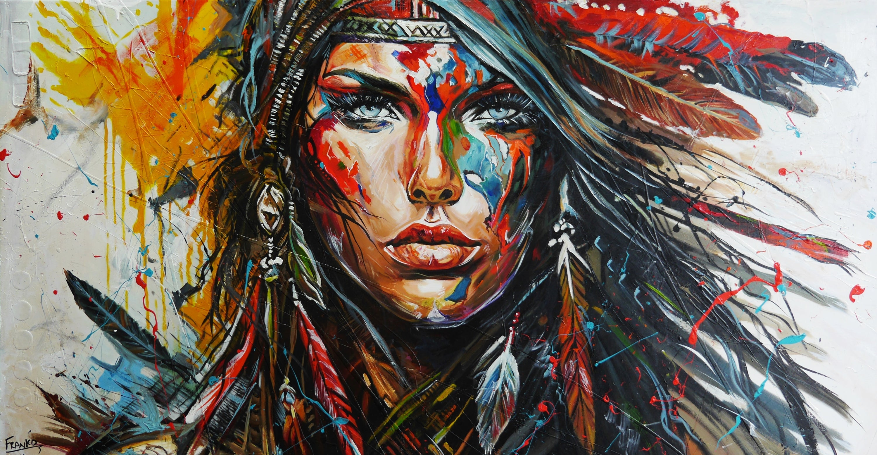 Chaha 190cm x 100cm Brave and Beautiful Abstract Framed Textured Painting (SOLD)