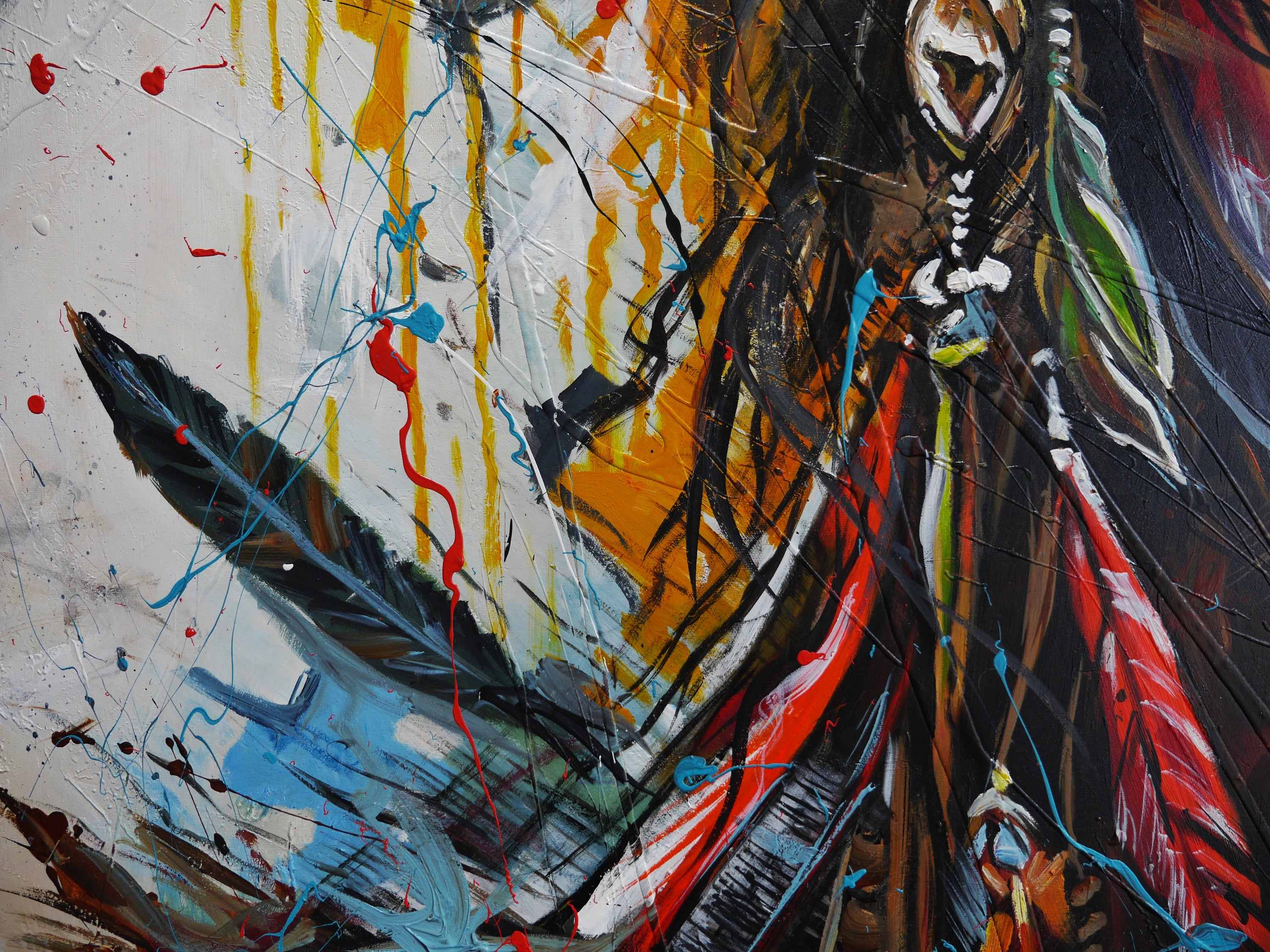 Chaha 190cm x 100cm Brave and Beautiful Abstract Framed Textured Painting (SOLD)