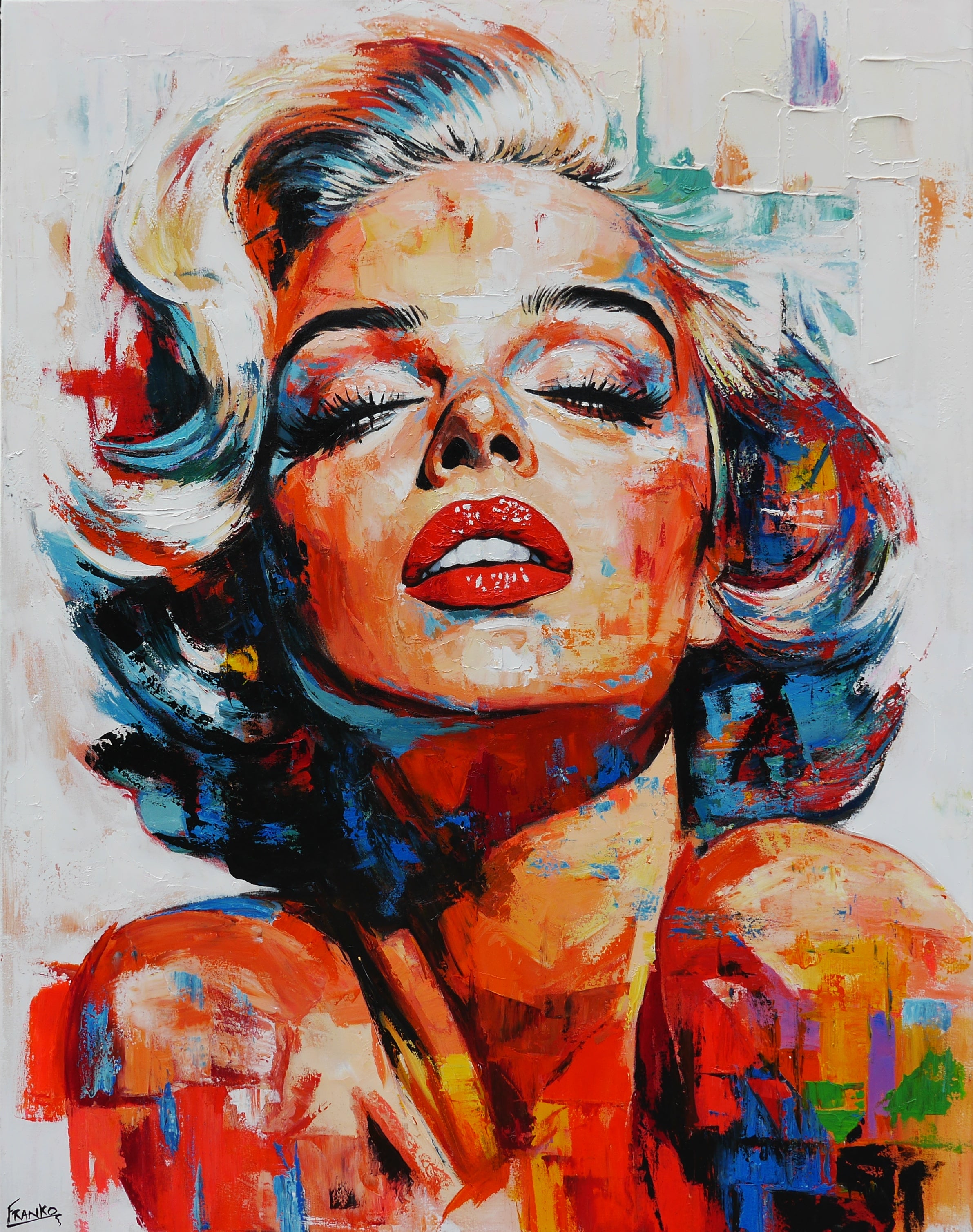 Blonde Ambition 140cm x 180cm Marilyn Monroe Textured Abstract Realism Painting (SOLD)