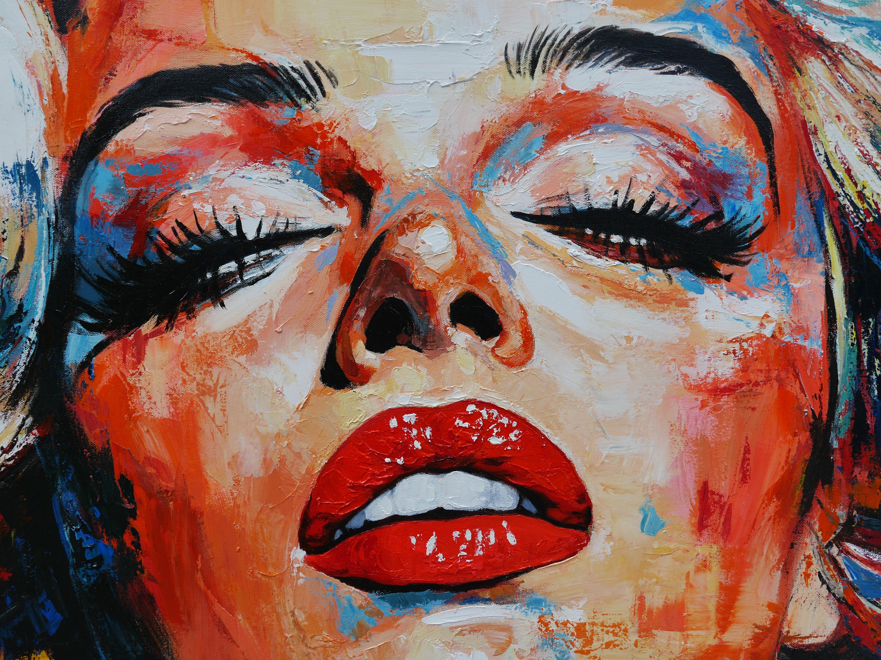Blonde Ambition 140cm x 180cm Marilyn Monroe Textured Abstract Realism Painting (SOLD)